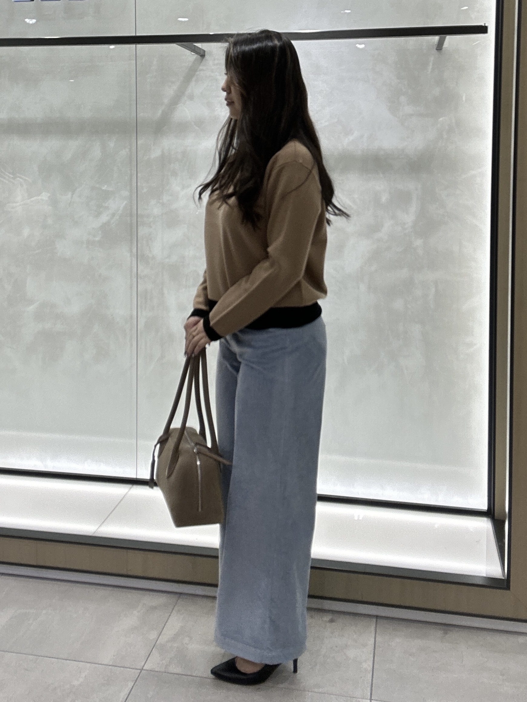 YURIさんの「UNTITLED｜【アンサンブル可/上品映え】モールラインクルーネックニット」を使ったコーディネート
