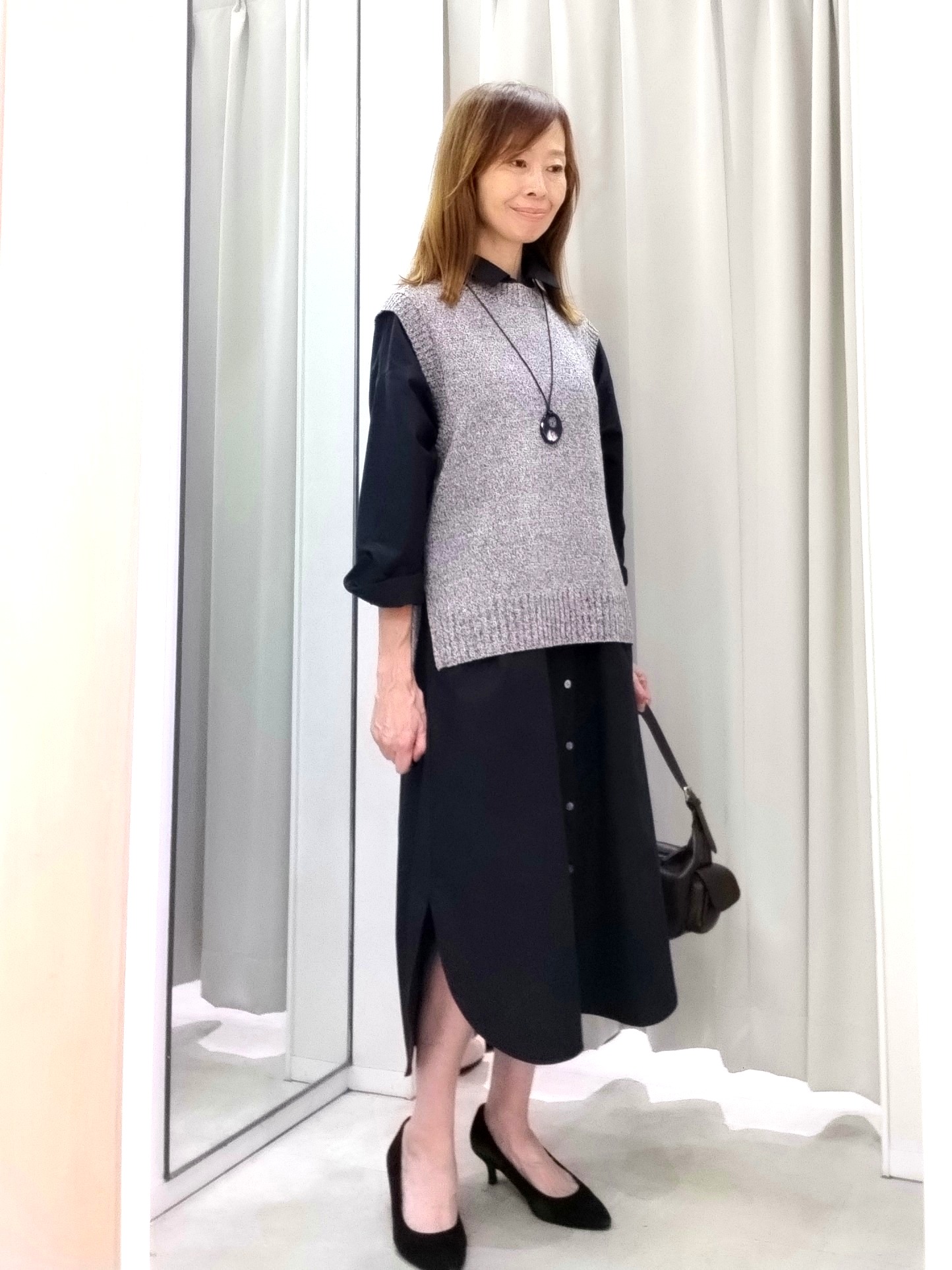 もりさんの「UNTITLED｜ロングシャツワンピース」を使ったコーディネート