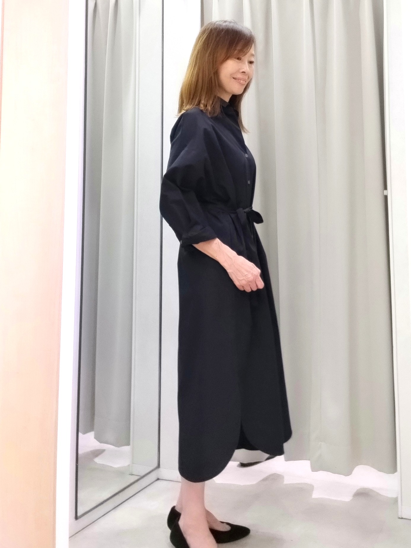 もりさんの「UNTITLED｜ロングシャツワンピース」を使ったコーディネート