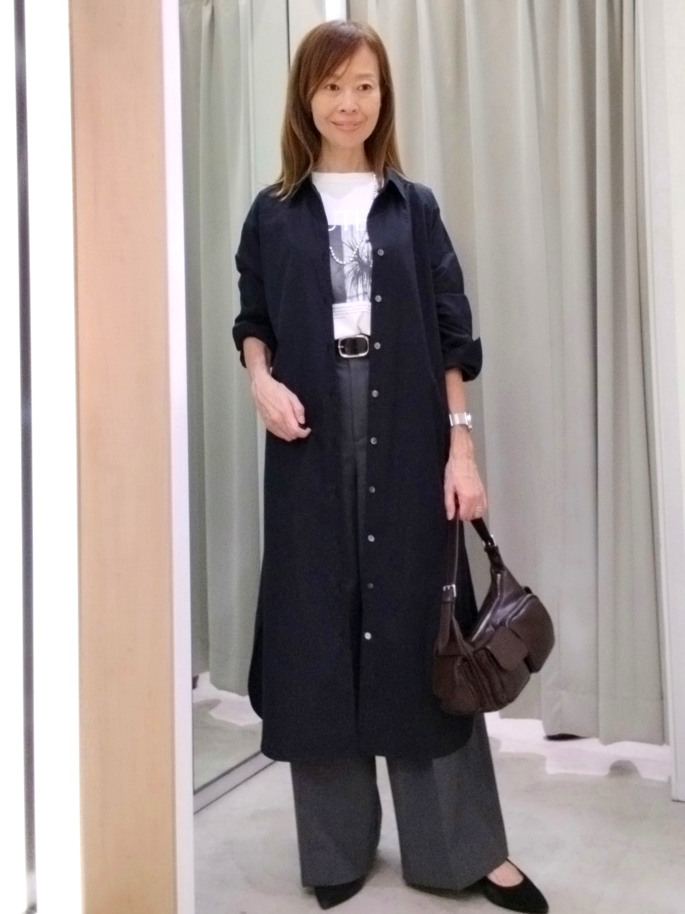もりさんの「UNTITLED｜ロングシャツワンピース」を使ったコーディネート