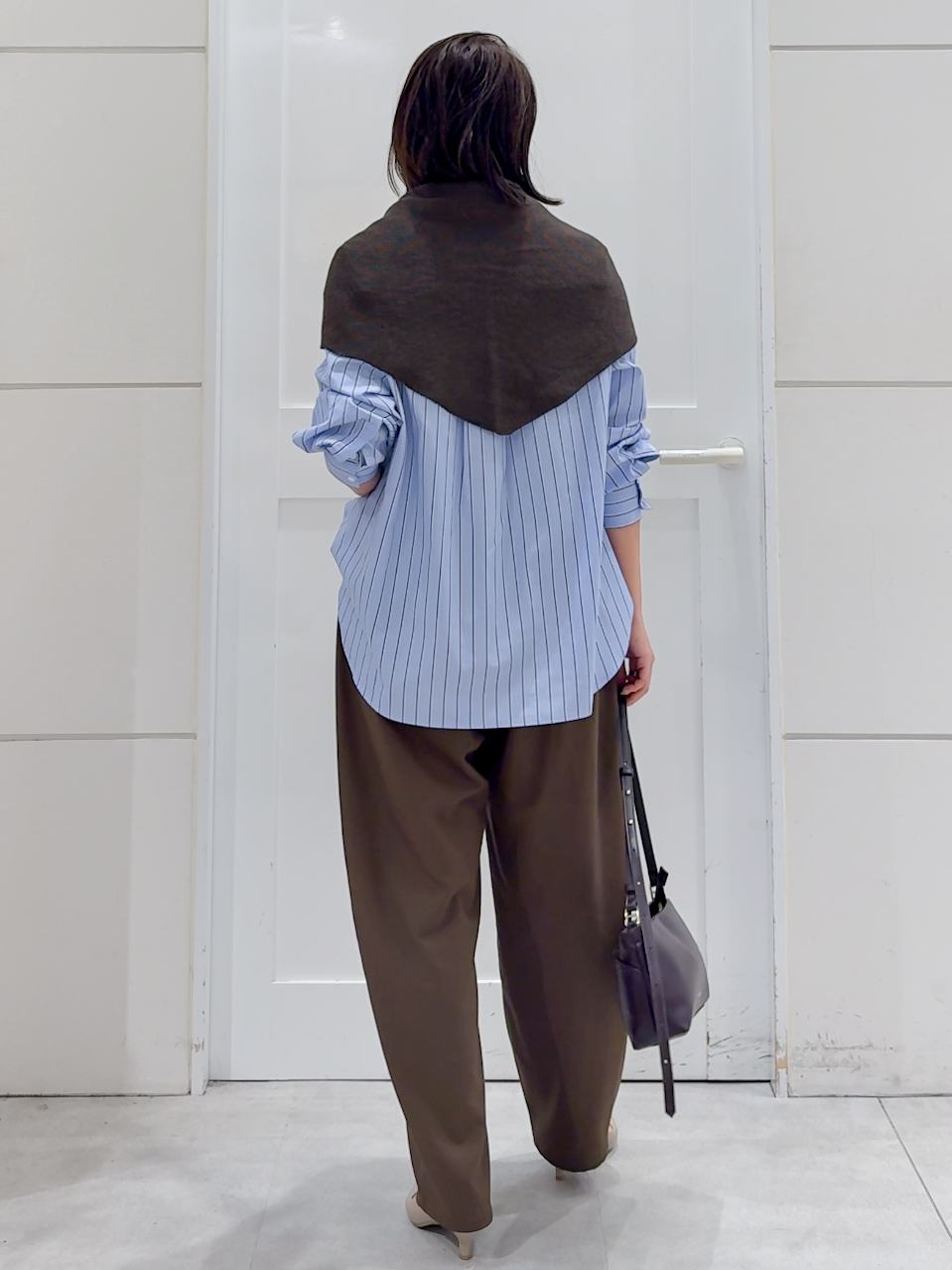 yuka.aさんの「OPAQUE.CLIP｜ベーシックシャツ／ストライプアソート【洗濯機OK】」を使ったコーディネート