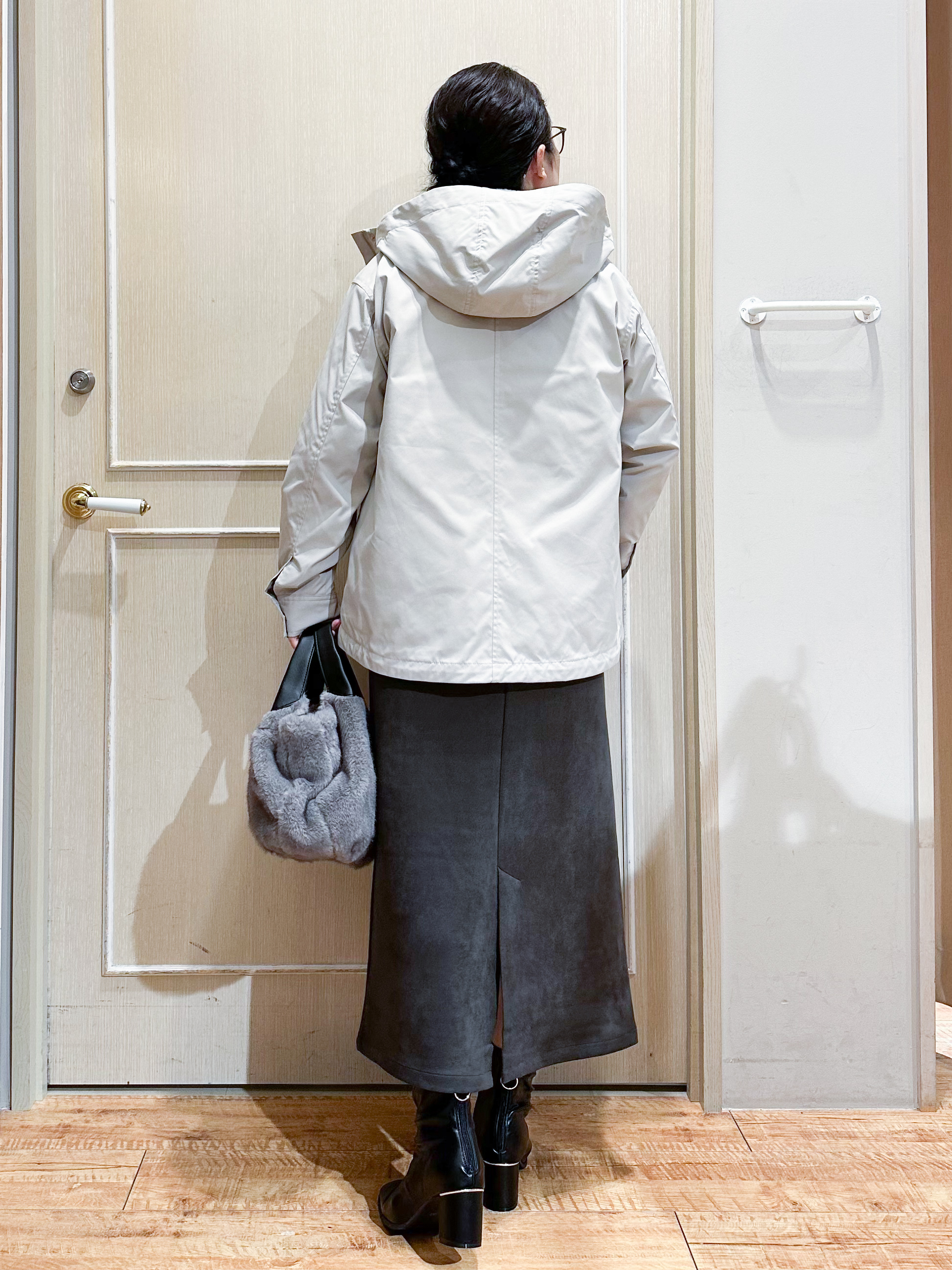 umeさんの「SHOO･LA･RUE｜【洗濯機可/撥水/マルチWAY】ファーライナー付き 毎日欲張りマンパ」を使ったコーディネート