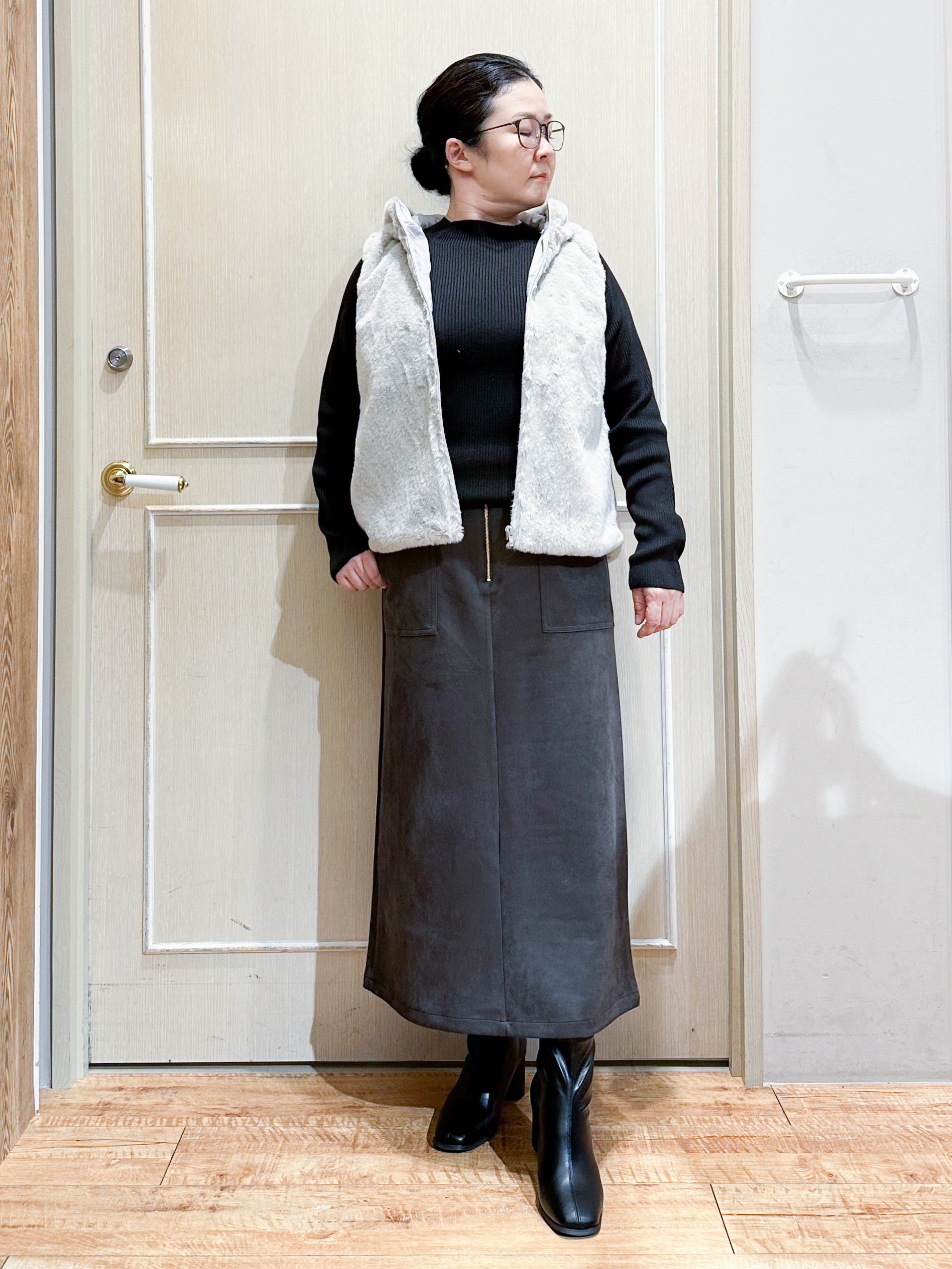 umeさんの「SHOO･LA･RUE｜【洗濯機可/撥水/マルチWAY】ファーライナー付き 毎日欲張りマンパ」を使ったコーディネート