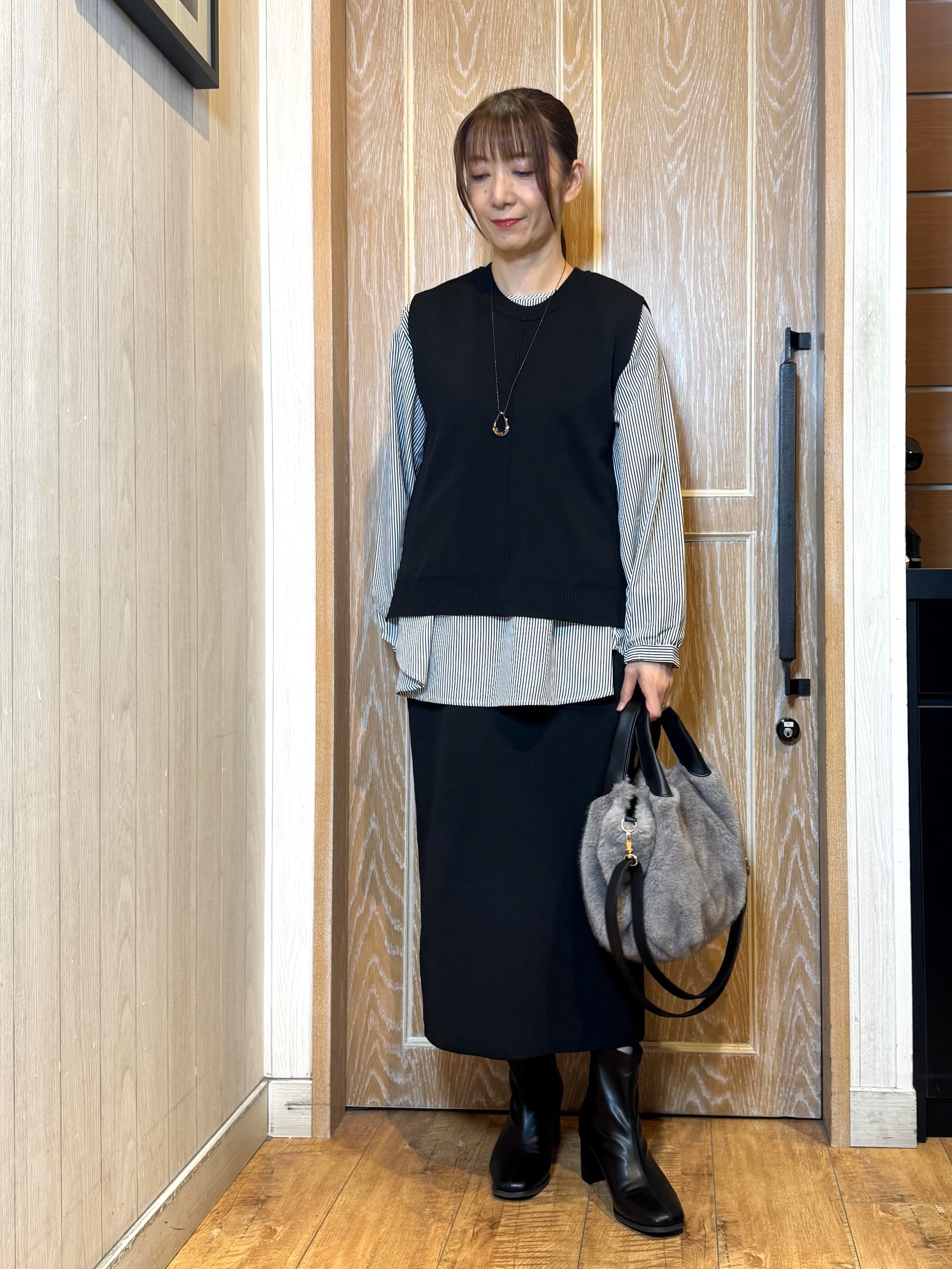 KAORIさんの「SHOO･LA･RUE｜【撥水/S-LL/洗濯機可】ウエスト絞れる キルト中綿ジャケット」を使ったコーディネート