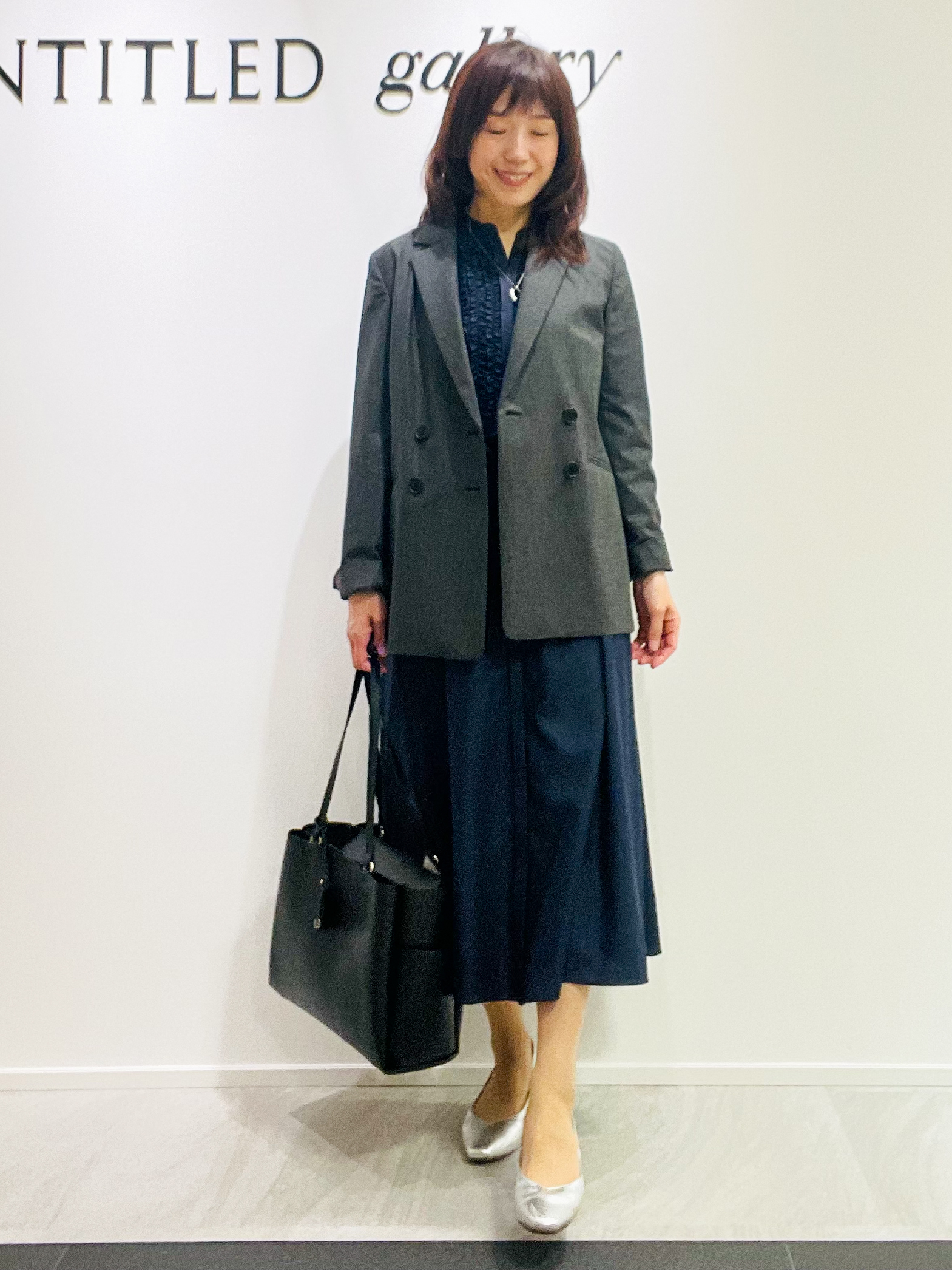 めいさんの「UNTITLED｜【セットアップ可/秋羽織り/お仕事スーツ】ウールブレンドダブルジャケット」を使ったコーディネート
