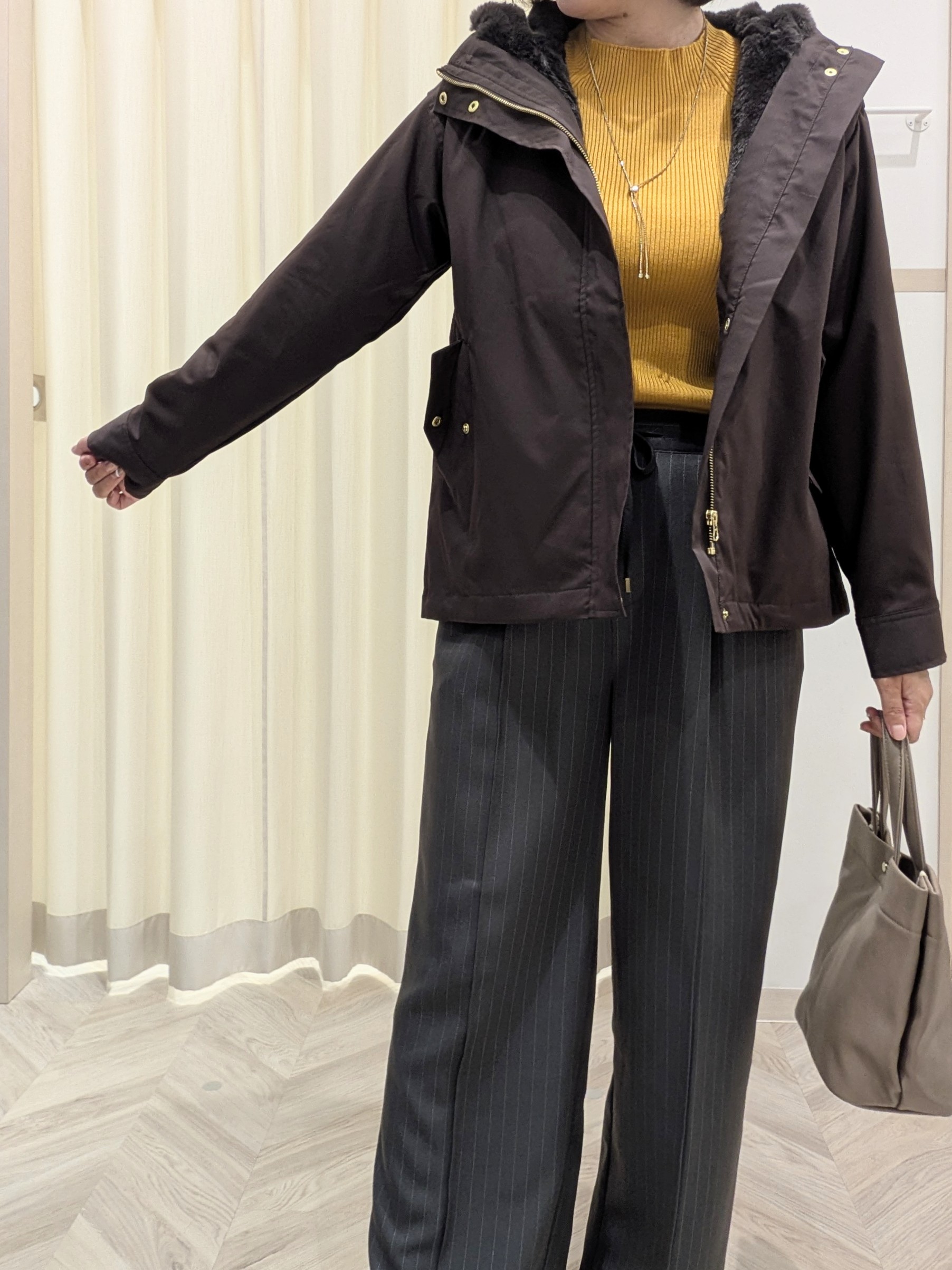 miyuさんの「SHOO･LA･RUE｜【洗濯機可/撥水/マルチWAY】ファーライナー付き 毎日欲張りマンパ」を使ったコーディネート