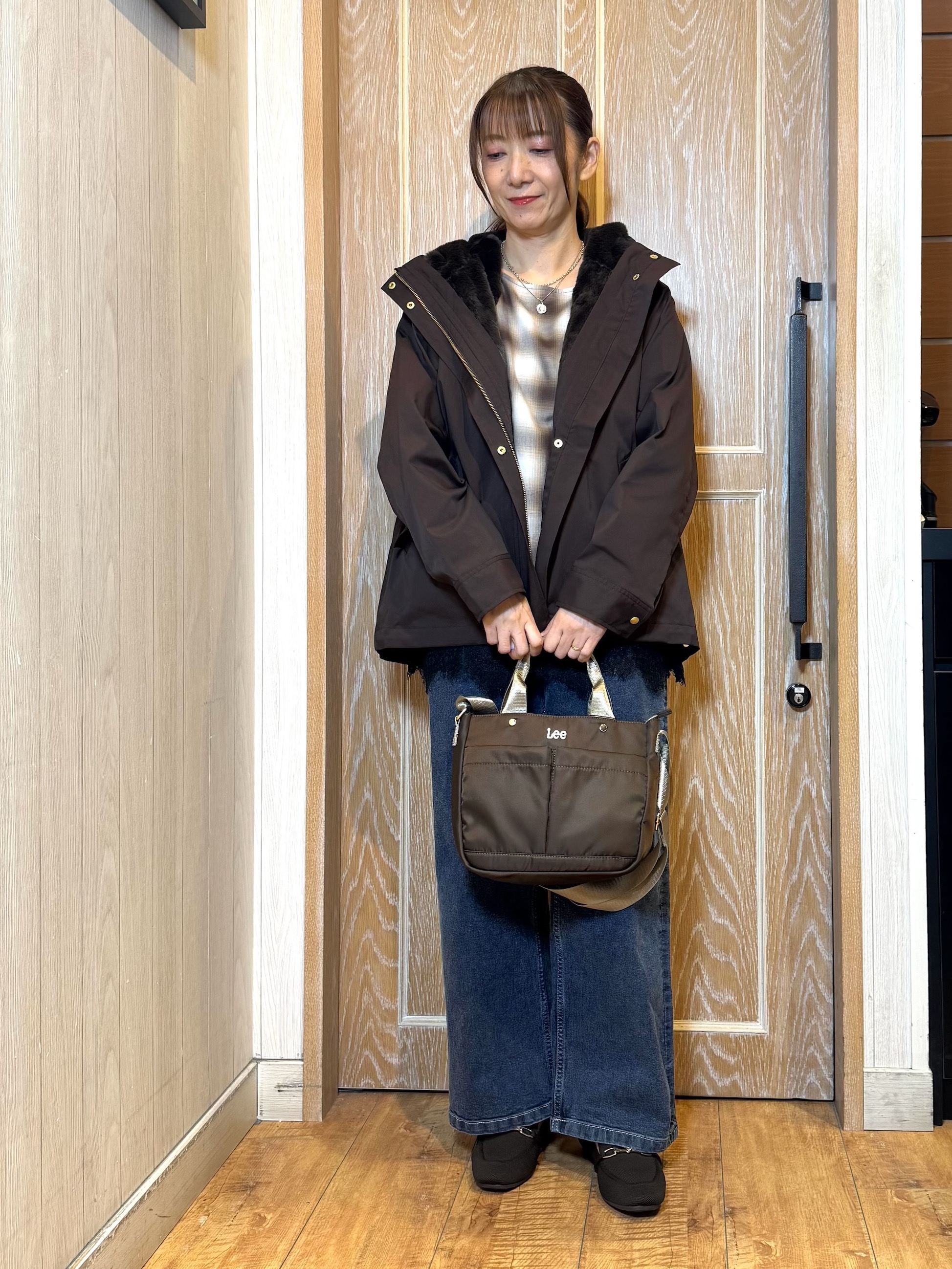 KAORIさんの「SHOO･LA･RUE｜【洗濯機可/撥水/マルチWAY】ファーライナー付き 毎日欲張りマンパ」を使ったコーディネート