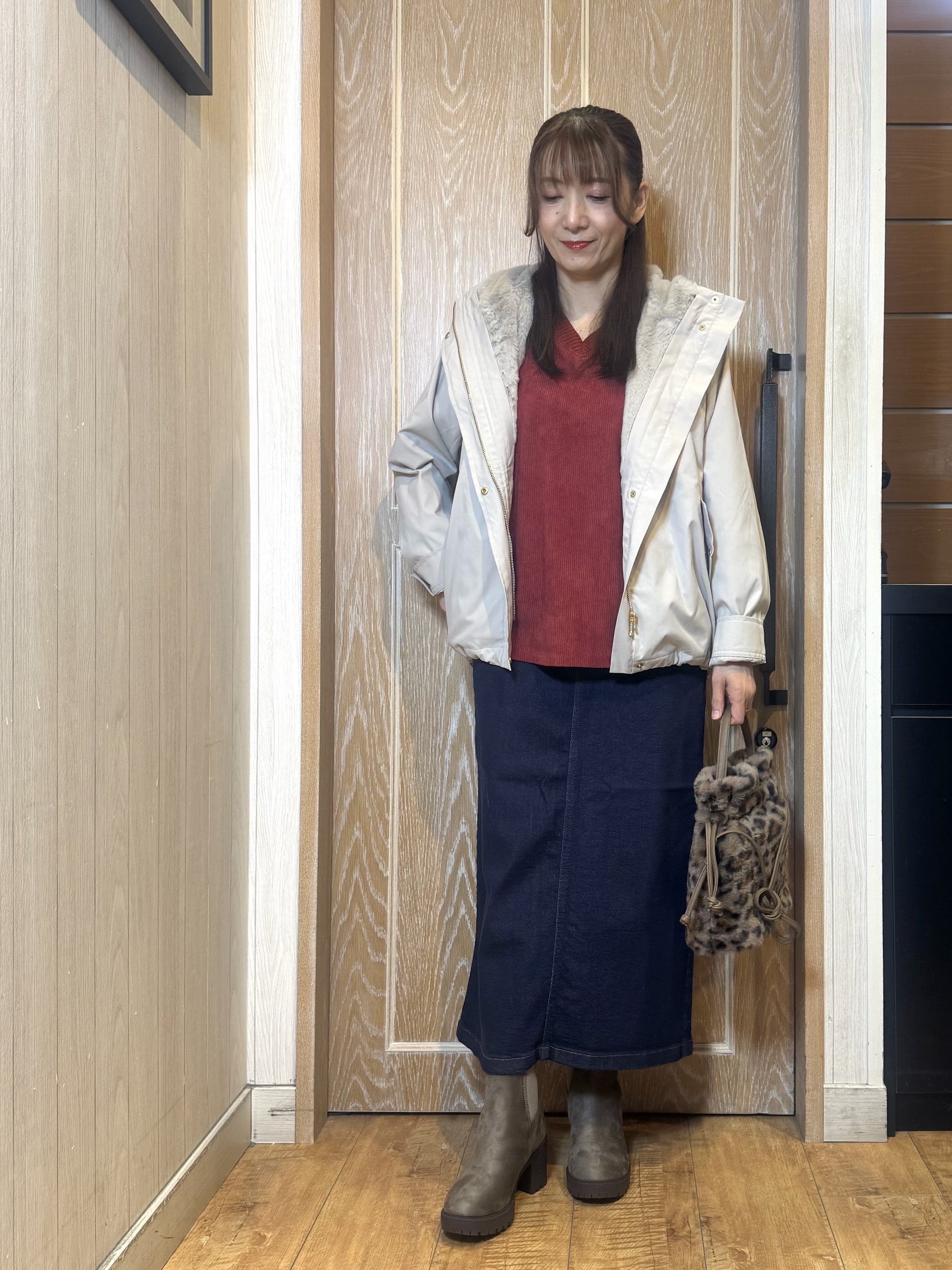 KAORIさんの「SHOO･LA･RUE｜【洗濯機可/撥水/マルチWAY】ファーライナー付き 毎日欲張りマンパ」を使ったコーディネート