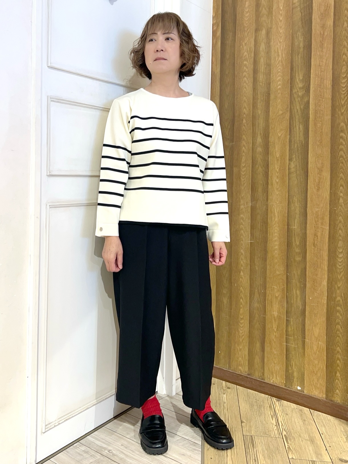 yuriyuriさんの「SHOO･LA･RUE｜【S-LL/洗濯機可】レイヤード風でこなれ見え 配色カーディガン」を使ったコーディネート