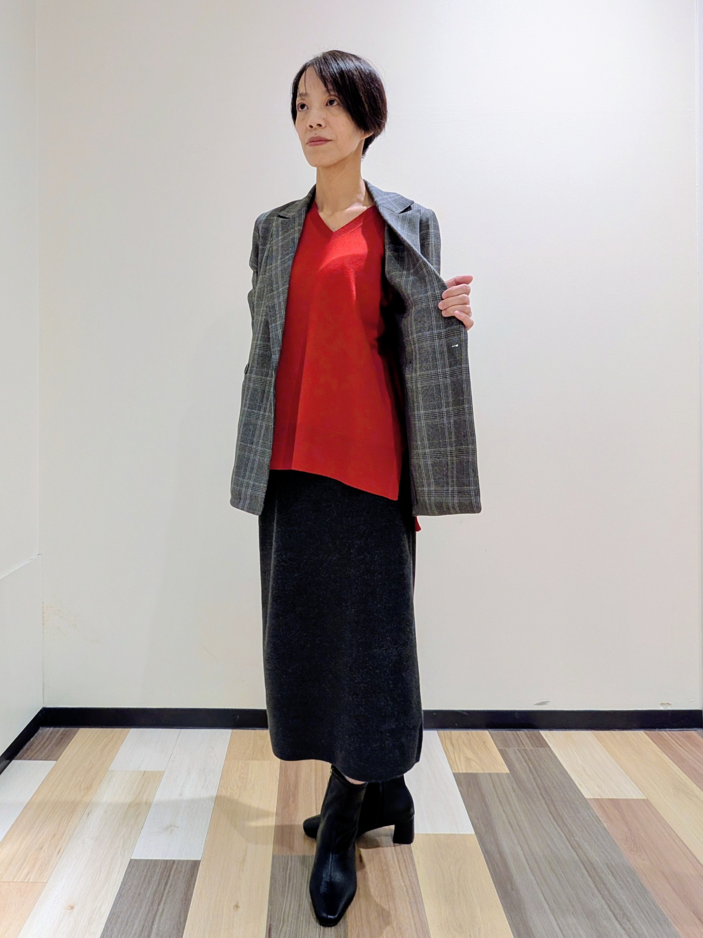 森邦子さんの「OPAQUE.CLIP｜ダブルブレストジャケット【洗える】」を使ったコーディネート