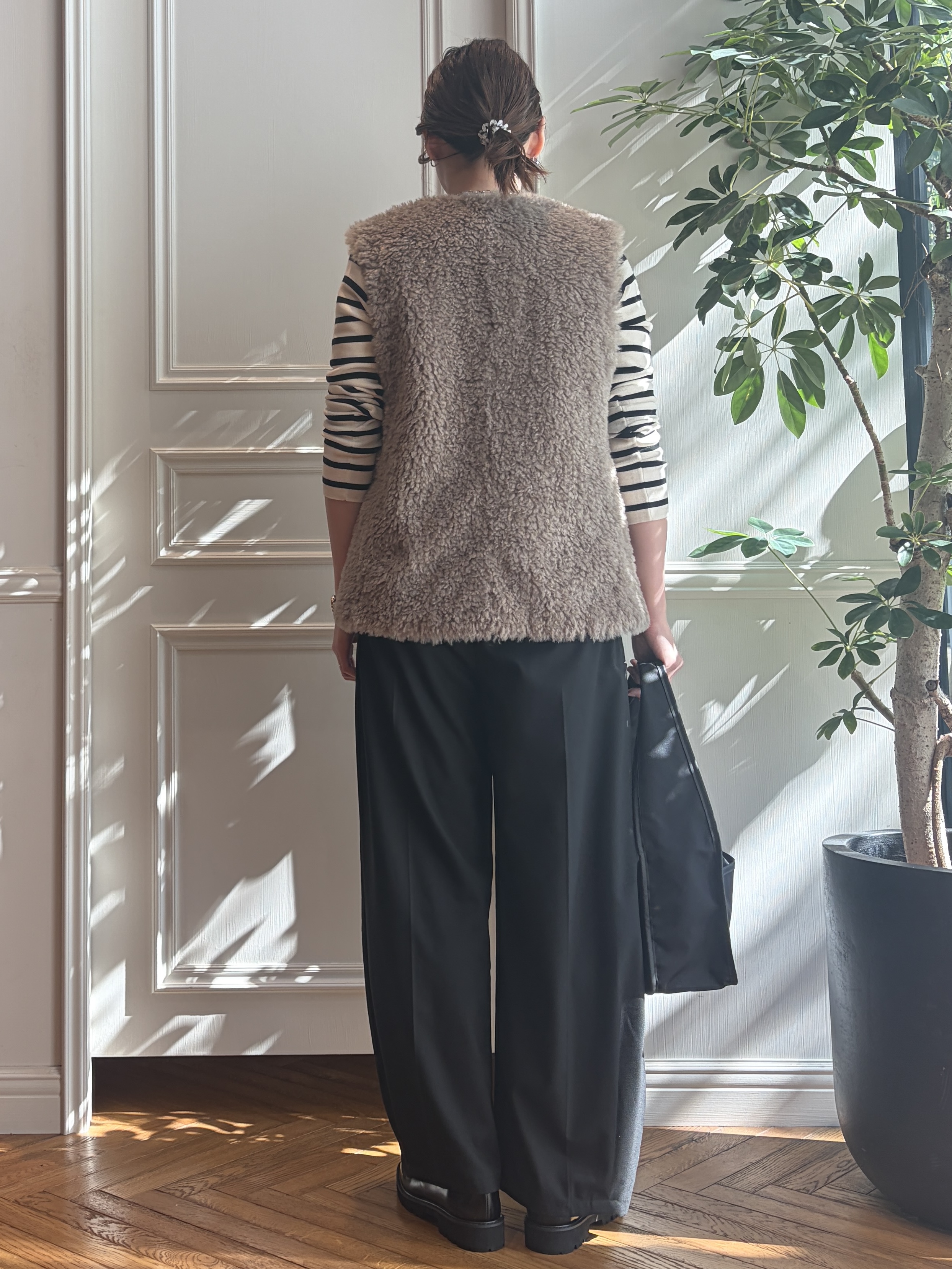 nakaoさんの「DRESSTERIOR｜ストレッチ フルニードルボーダーニット」を使ったコーディネート