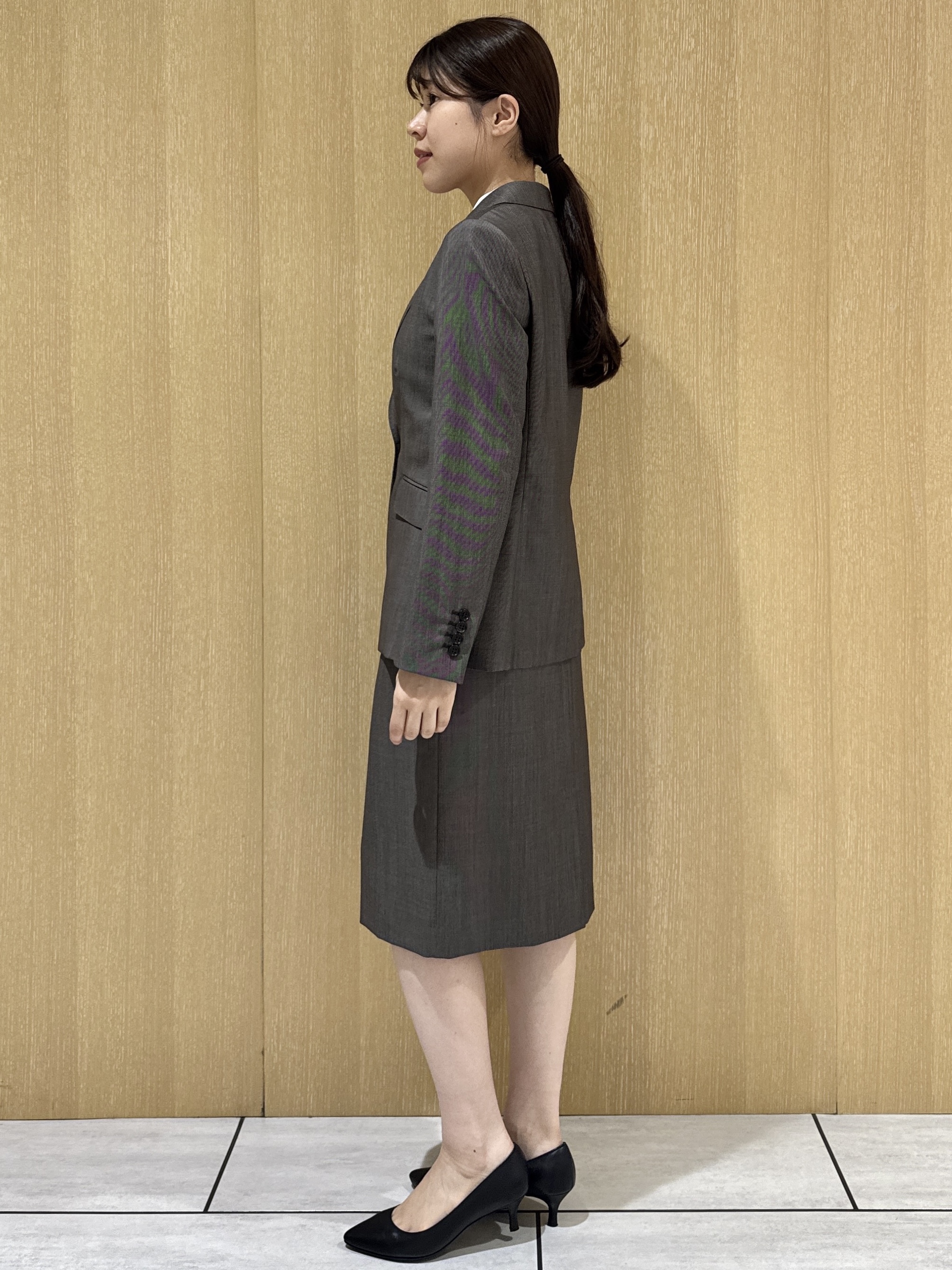 nanaさんの「UNTITLED｜【SET UP】ウールシルクブレンドノーカラージャケット」を使ったコーディネート