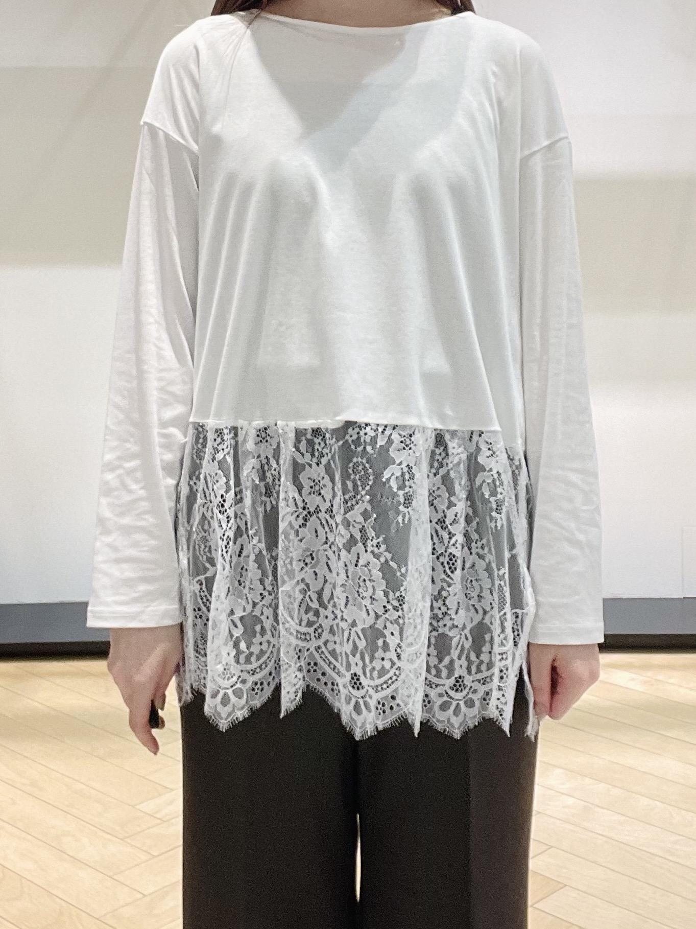 mさんの「INDIVI｜【軽やか】ブークレニットジャケット」を使ったコーディネート