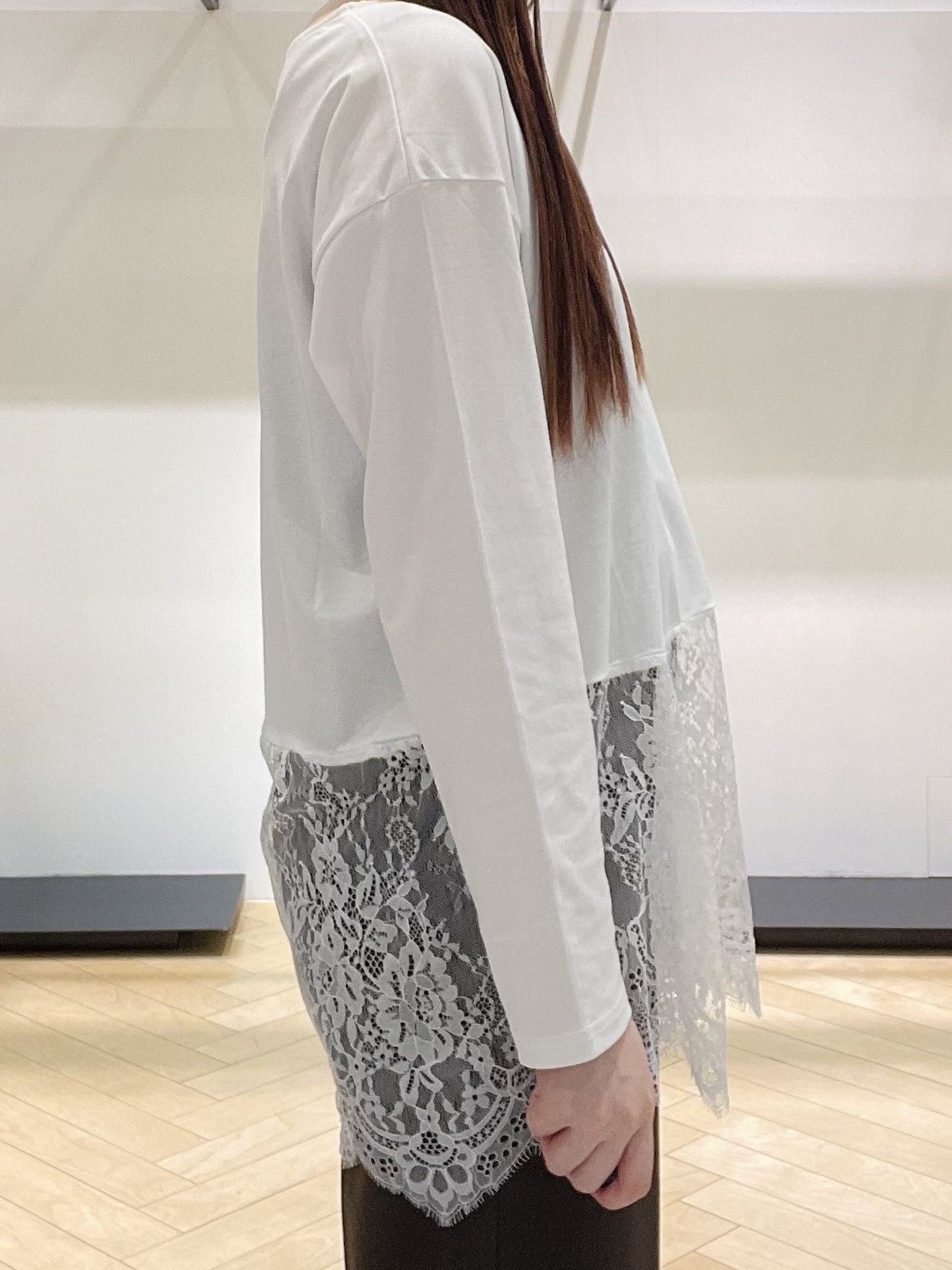 mさんの「INDIVI｜【軽やか】ブークレニットジャケット」を使ったコーディネート