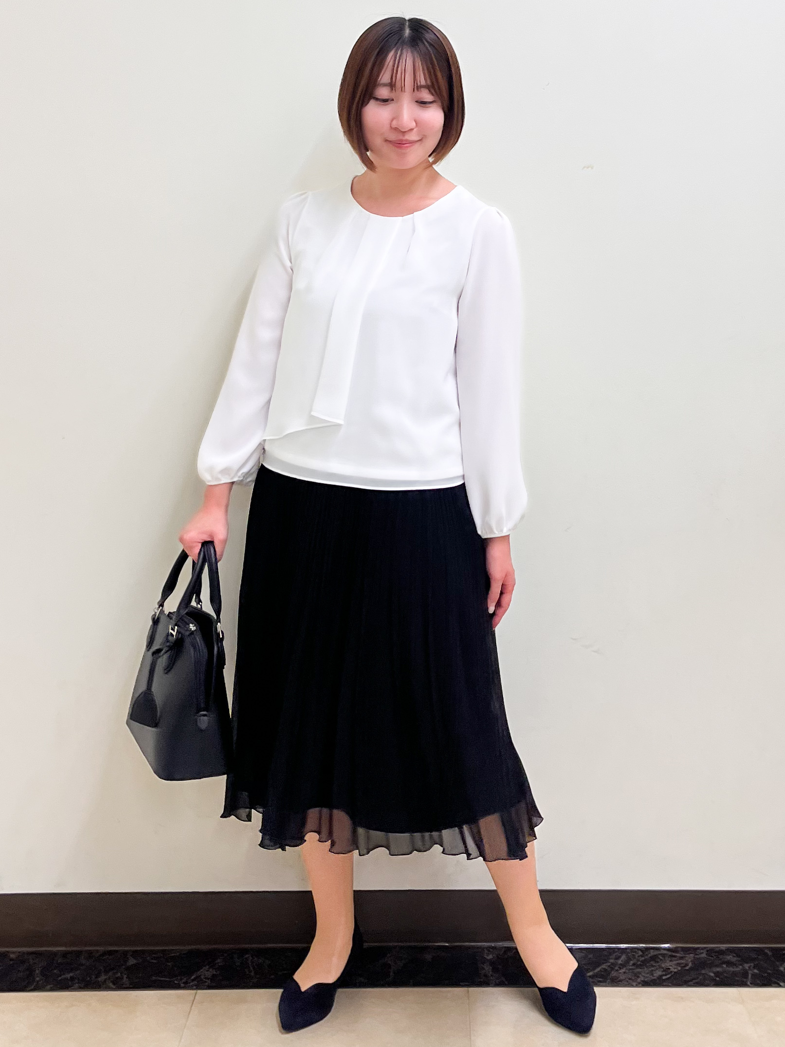 mikikoさんの「Reflect｜【SS-4Lサイズ／通勤／セレモニー】クルーネック シフォンブラウス」を使ったコーディネート
