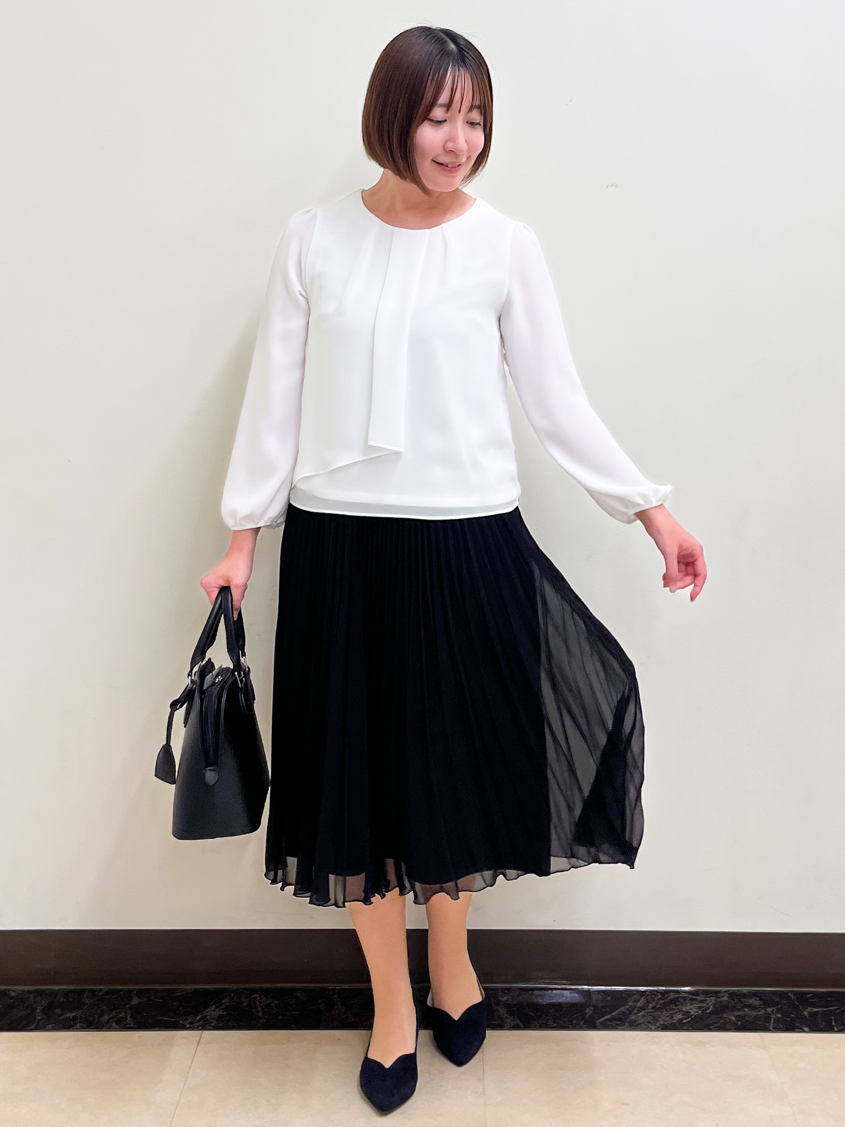 mikikoさんの「Reflect｜【SS-4Lサイズ／通勤／セレモニー】クルーネック シフォンブラウス」を使ったコーディネート