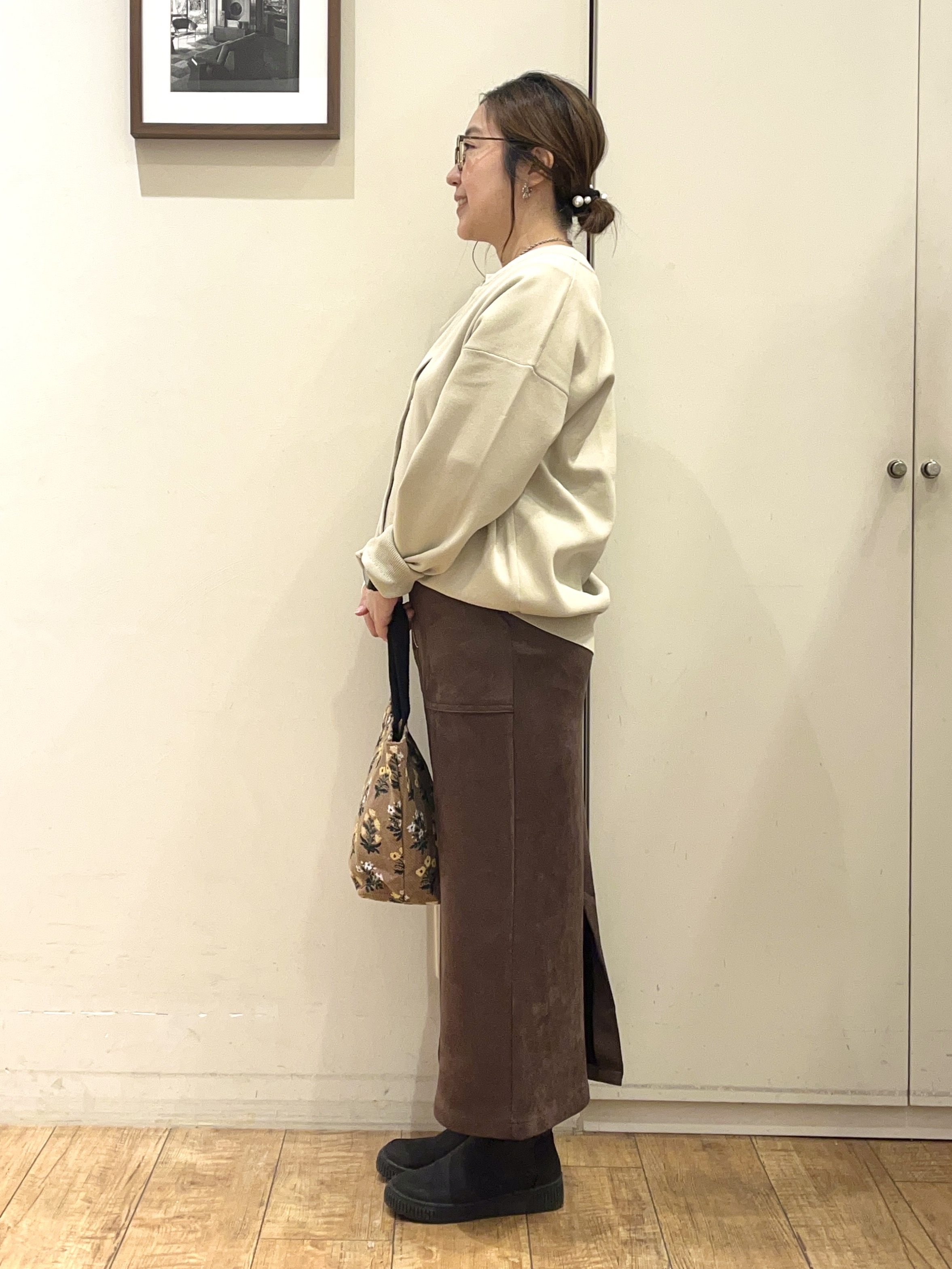 harusakuさんの「SHOO･LA･RUE｜【セットアップ可/洗濯機可】軽やかに羽織れる スポンディッシュ ニットカーディガン」を使ったコーディネート