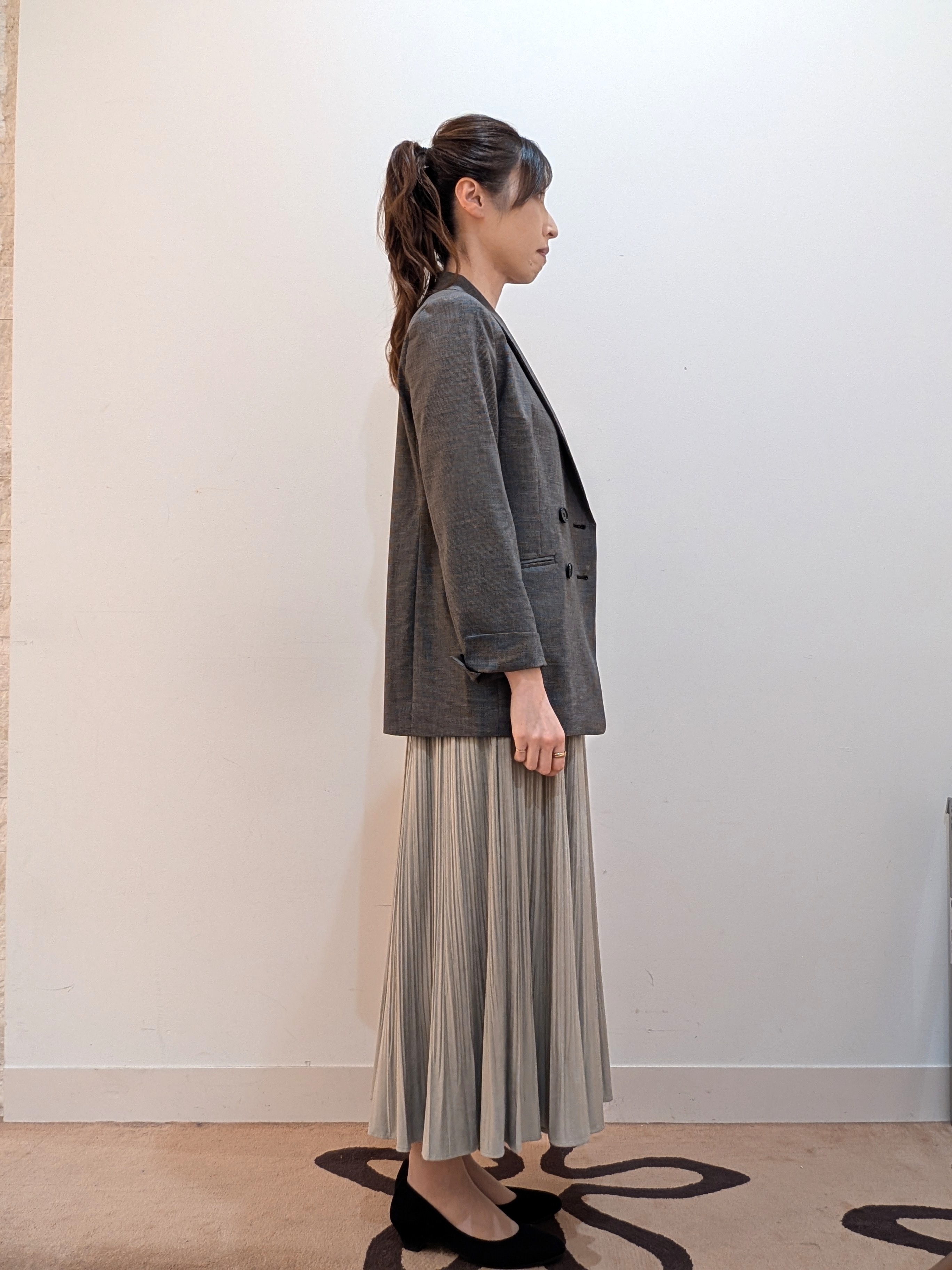 YUKAさんの「UNTITLED｜【セットアップ可/秋羽織り/お仕事スーツ】ウールブレンドダブルジャケット」を使ったコーディネート