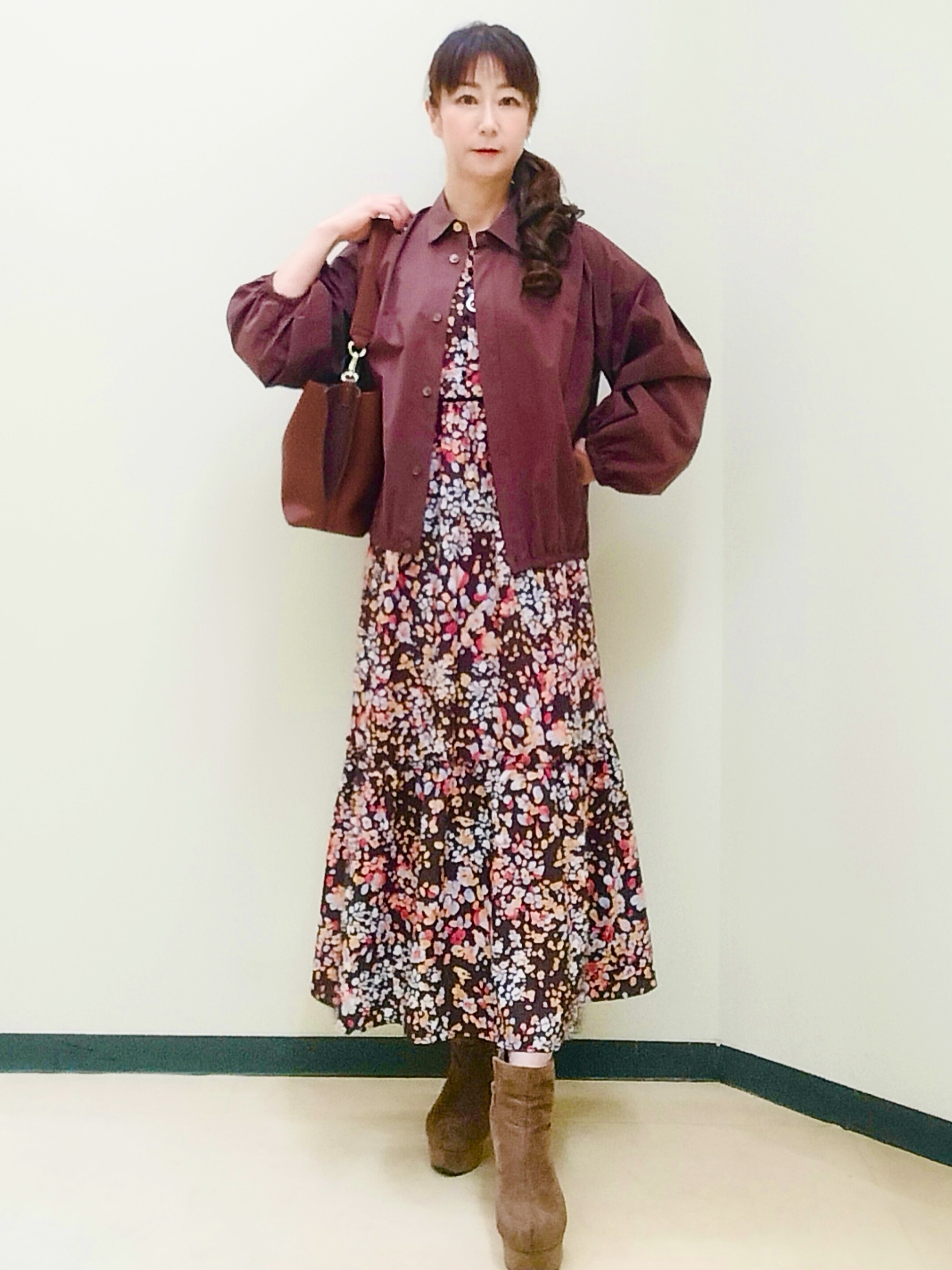花さんの「Reflect｜フラワープリント フェミニンワンピース」を使ったコーディネート