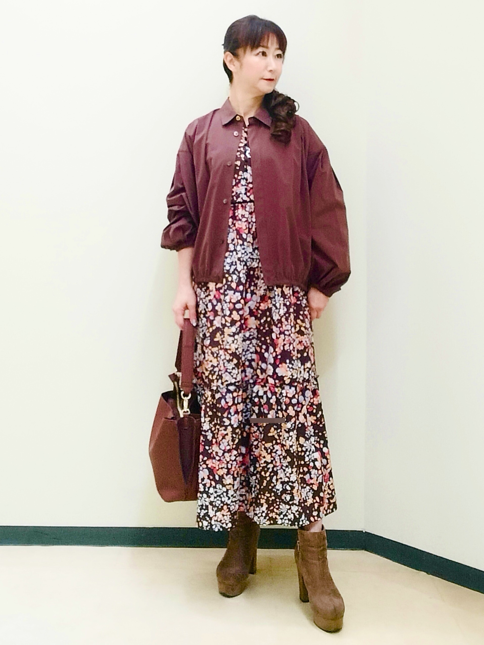 花さんの「Reflect｜フラワープリント フェミニンワンピース」を使ったコーディネート