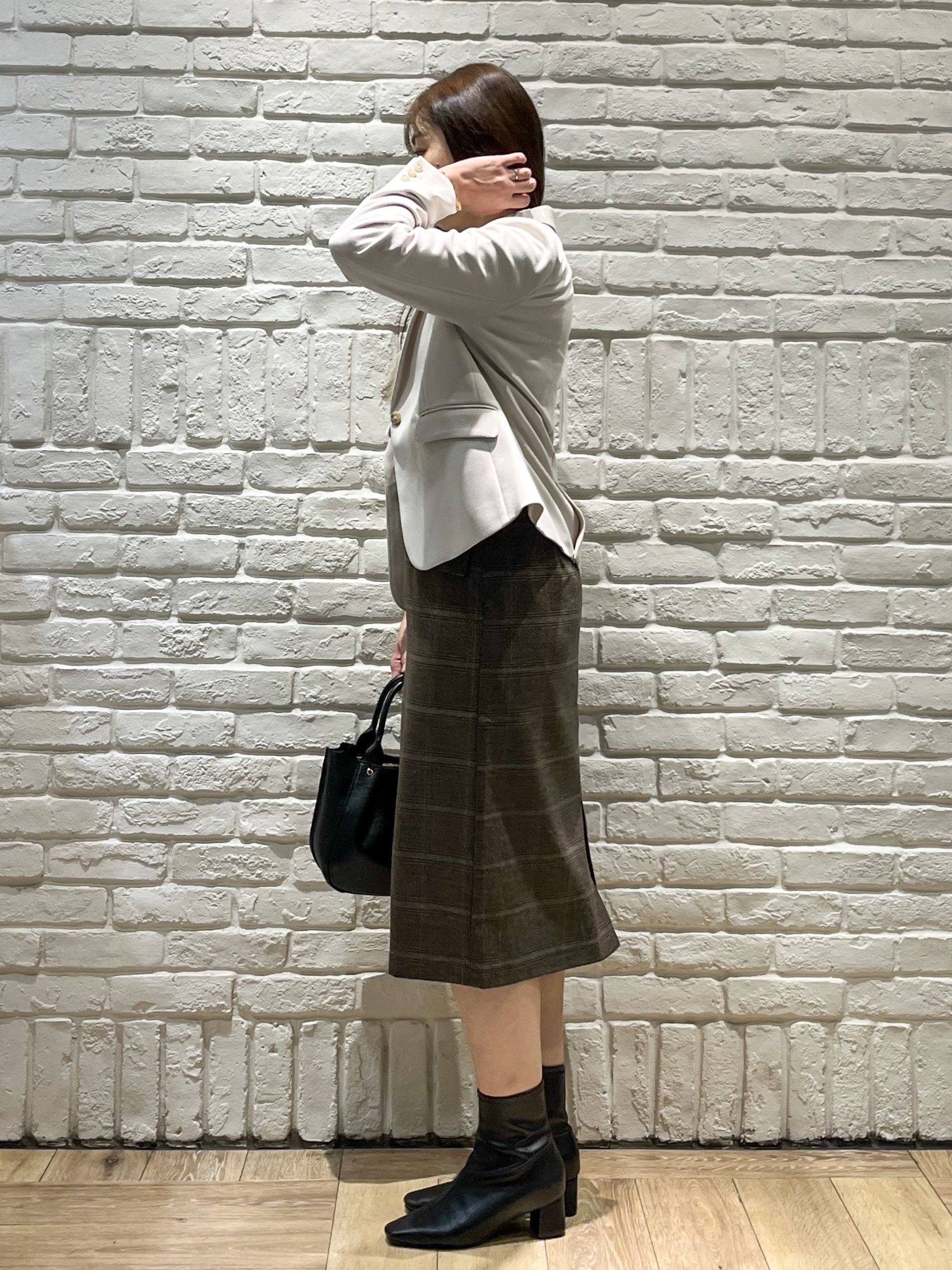 erinaさんの「index｜【セットアップ可】ストレッチツイルテーラードジャケット《防シワ／洗濯機OK》」を使ったコーディネート