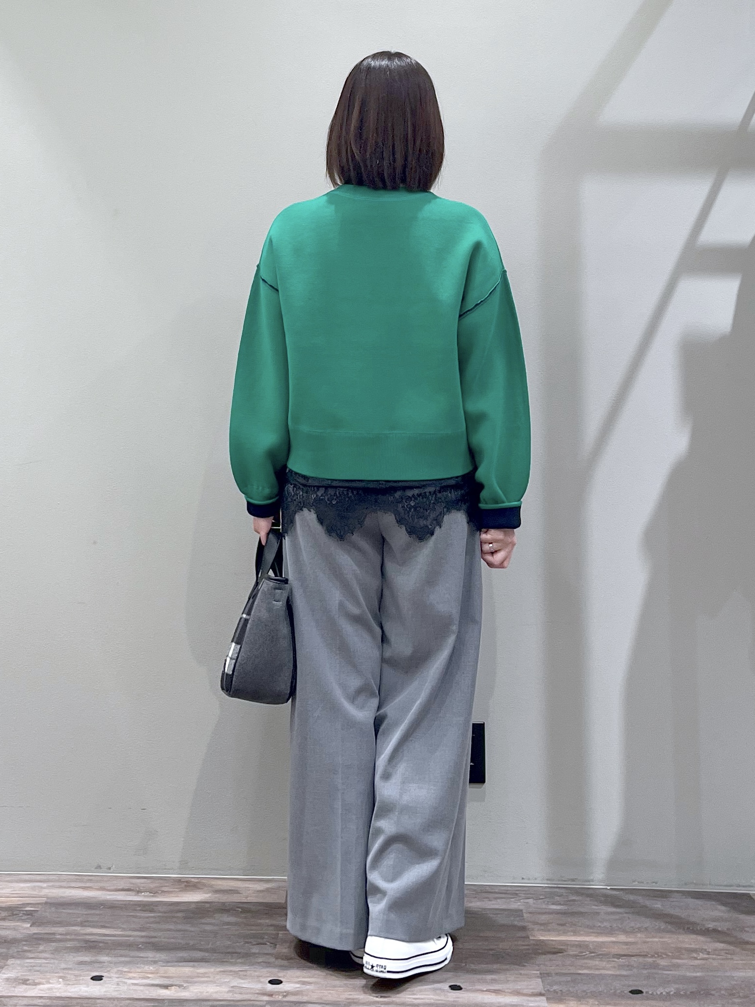 ricoさんの「Dessin｜【2WAY/洗濯機OK/XS-L】配色リバーシブル コットンジャカード クルーネックニット」を使ったコーディネート