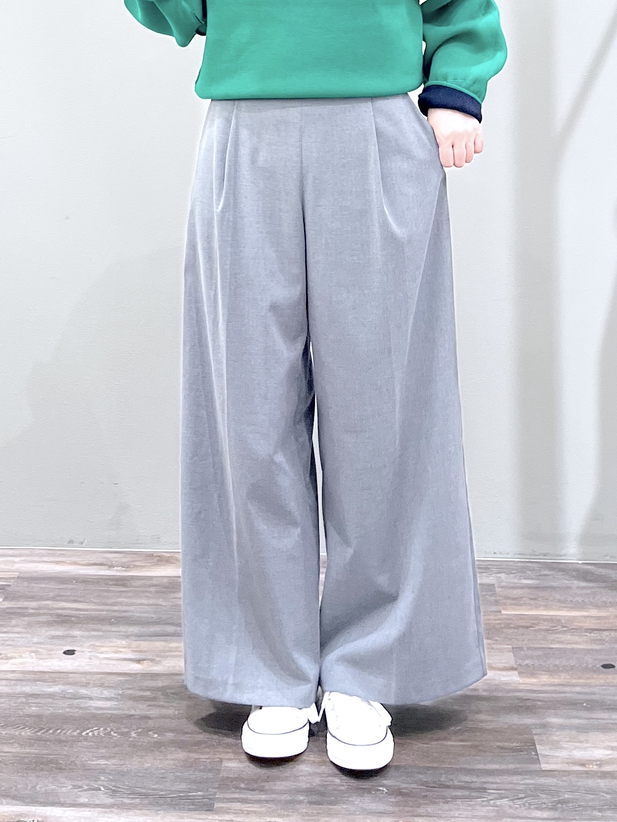ricoさんの「Dessin｜【2WAY/洗濯機OK/XS-L】配色リバーシブル コットンジャカード クルーネックニット」を使ったコーディネート