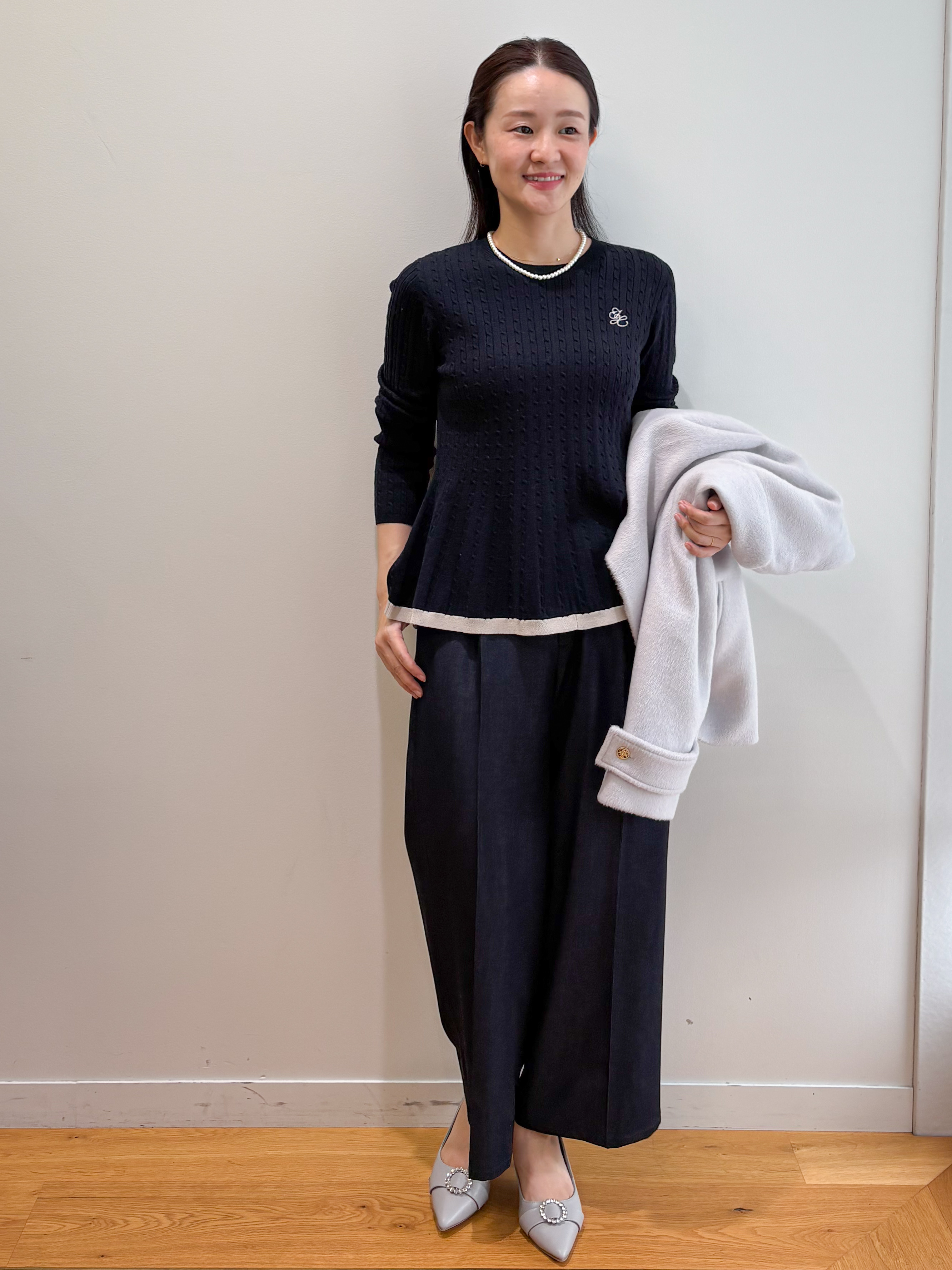 そねなおさんの「index｜【植草美幸先生が指南する好印象スタイル】カシミヤ混ノーカラーショートコート」を使ったコーディネート