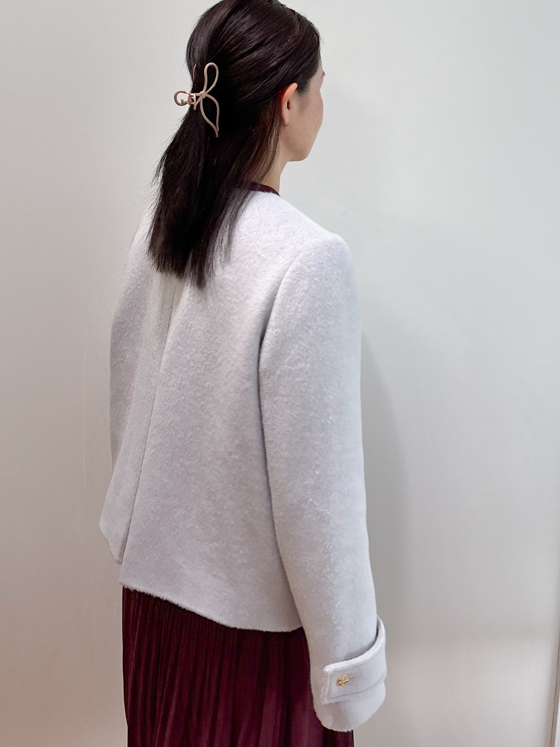そねなおさんの「index｜【植草美幸先生が指南する好印象スタイル】カシミヤ混ノーカラーショートコート」を使ったコーディネート
