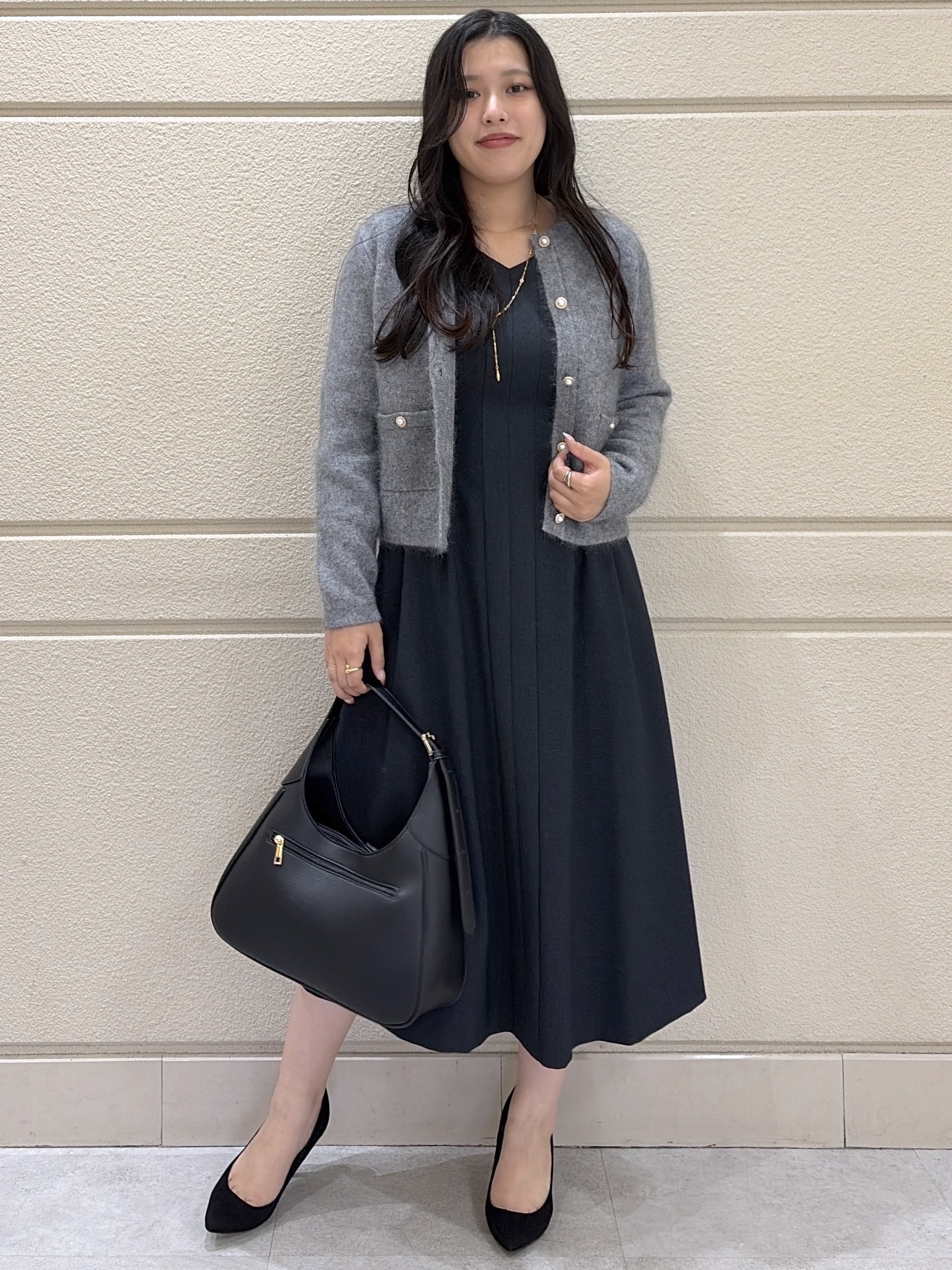 Momokaさんの「COUP DE CHANCE｜【手洗い可／ラクーン混】ヘアリーカーディガン」を使ったコーディネート