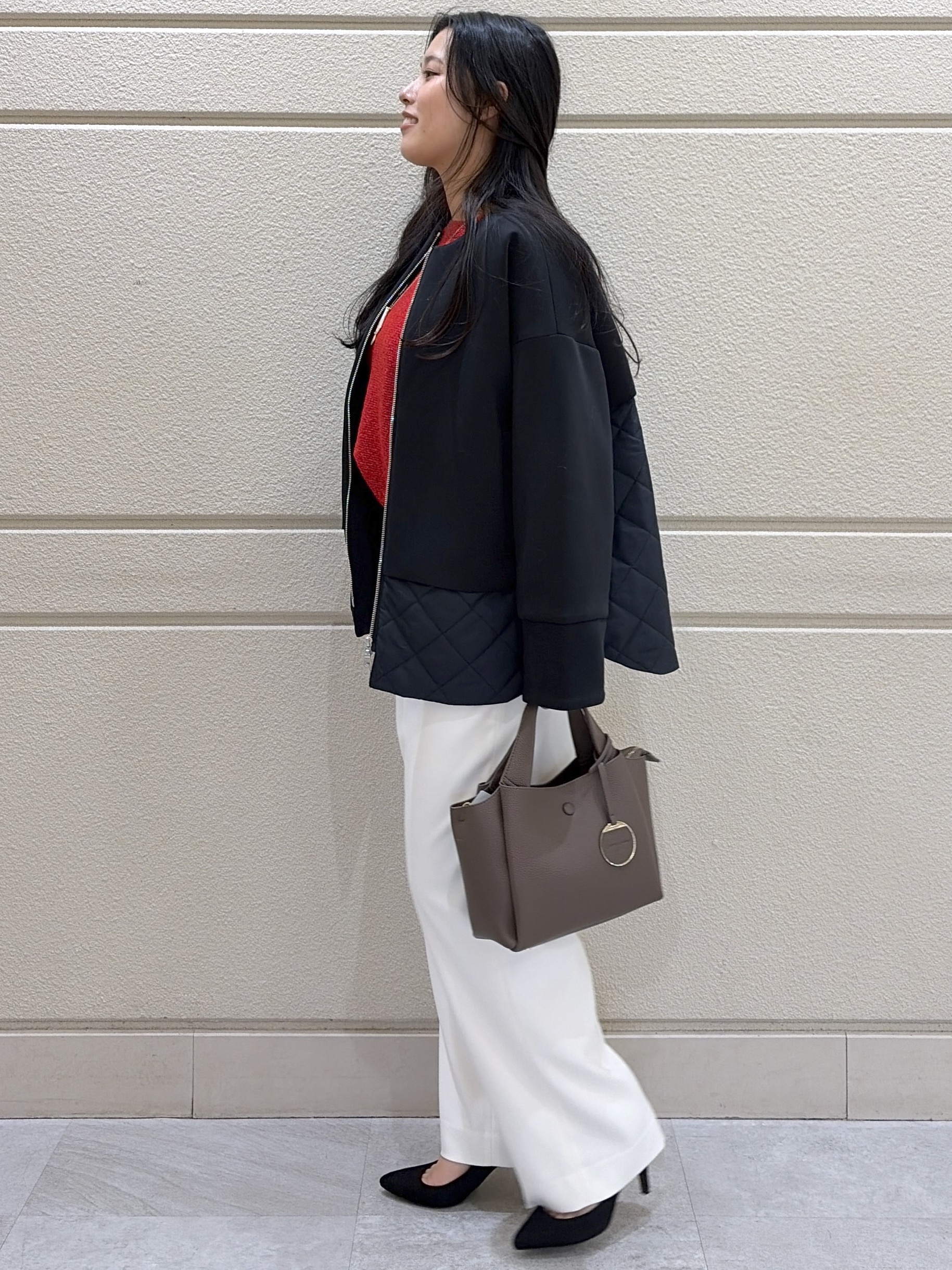 Momokaさんの「COUP DE CHANCE｜ノーカラーブルゾン」を使ったコーディネート