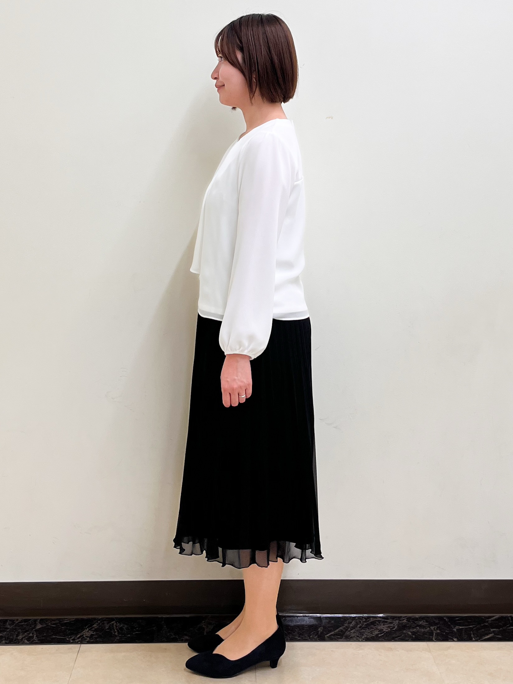 mikikoさんの「Reflect｜【SS-4Lサイズ／通勤／セレモニー】クルーネック シフォンブラウス」を使ったコーディネート