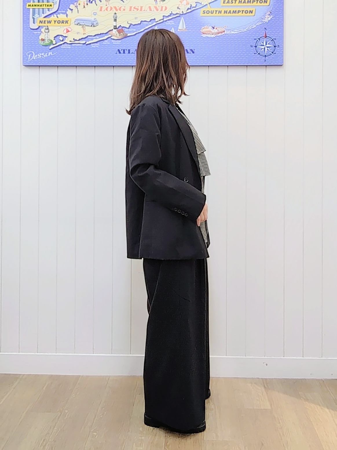 itoさんの「Dessin｜【セットアップ可/洗える】先染ウールライクチェック ダブルジャケット」を使ったコーディネート