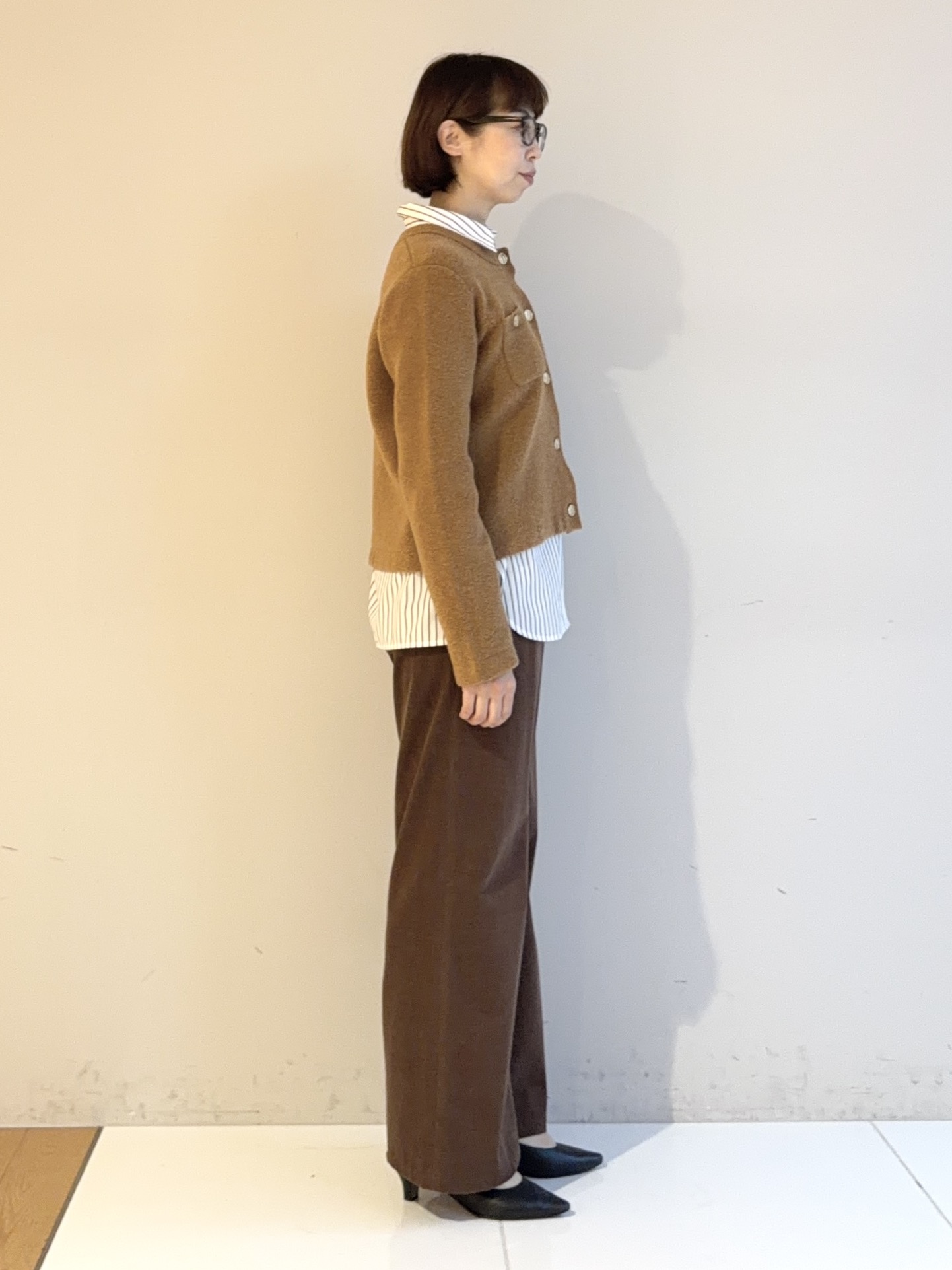 murayamaさんの「INDIVI｜【軽やか】ブークレニットジャケット」を使ったコーディネート