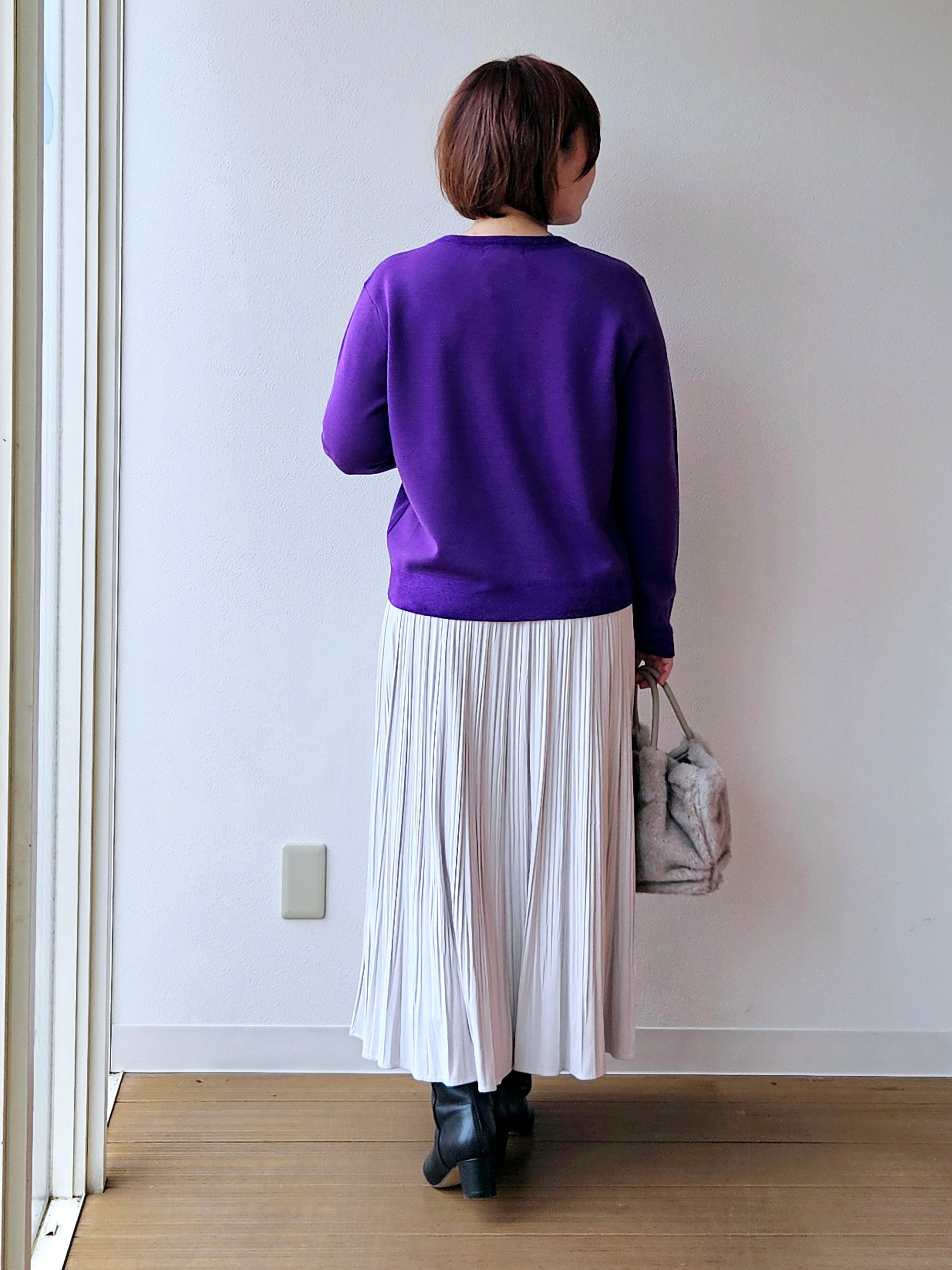やじまさんの「UNTITLED｜【アンサンブル可/上品映え】モールラインクルーネックニット」を使ったコーディネート