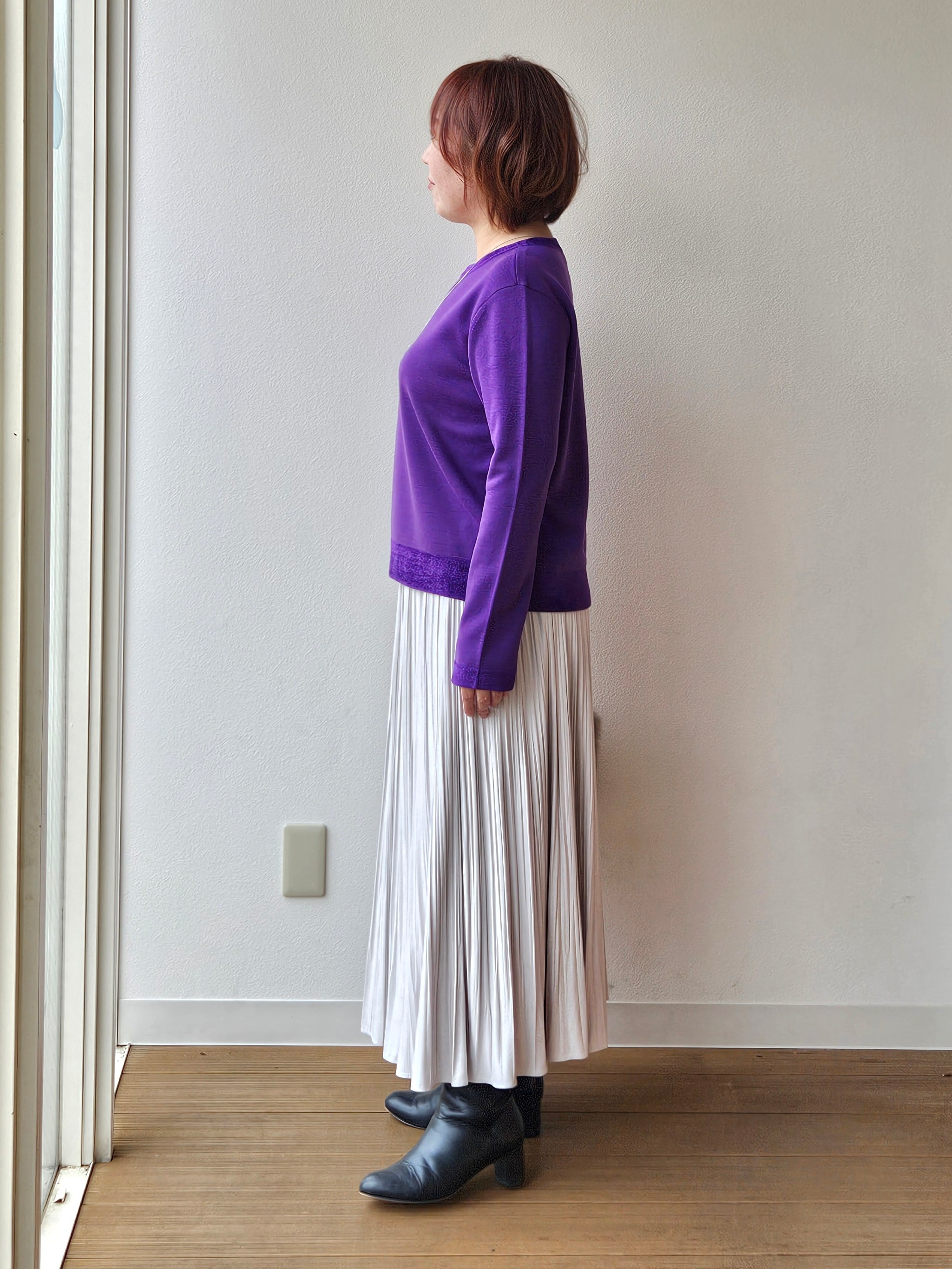やじまさんの「UNTITLED｜【アンサンブル可/上品映え】モールラインクルーネックニット」を使ったコーディネート
