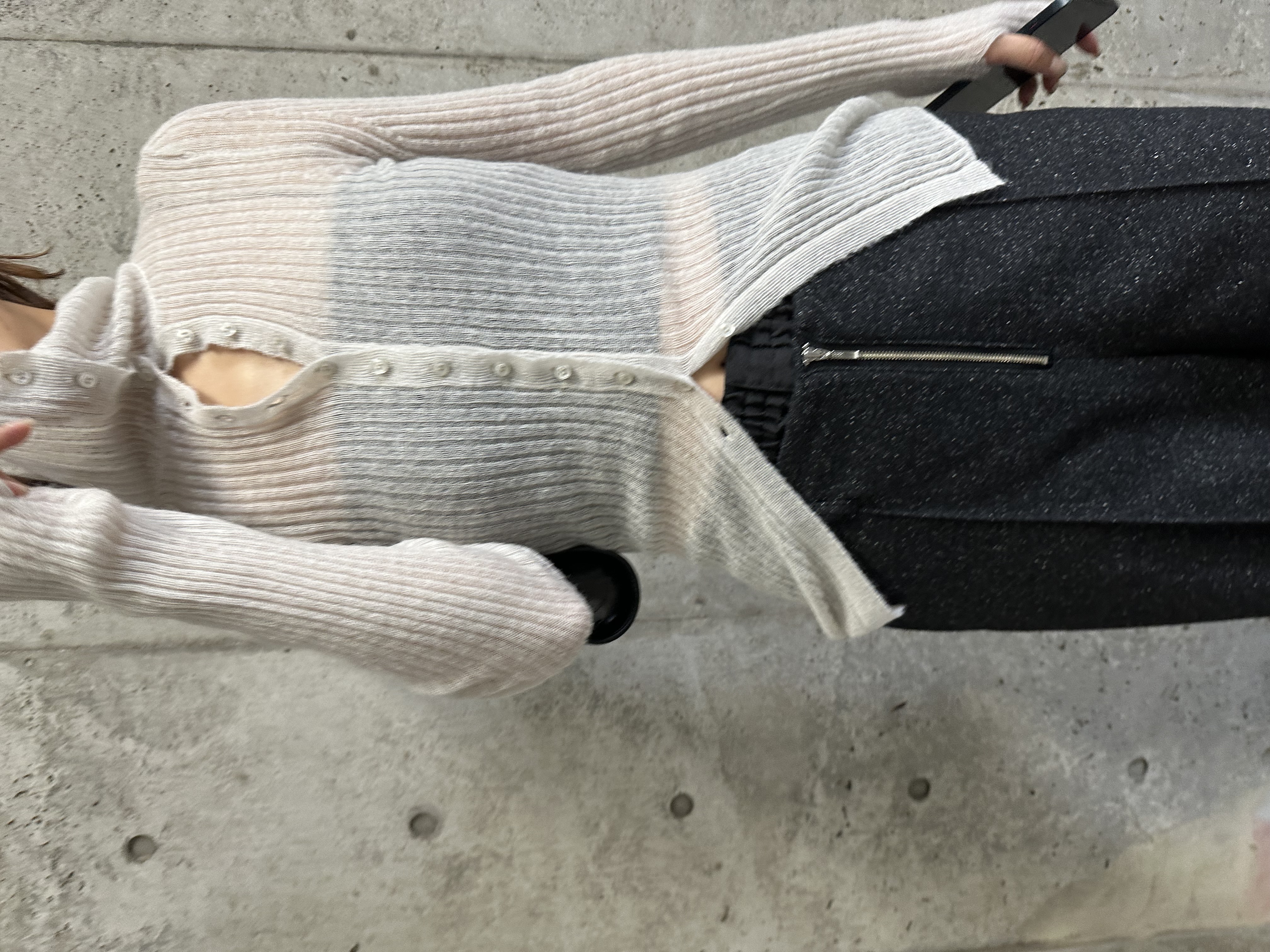 harunaさんの「CODE A｜nep tweed zip wide pants」を使ったコーディネート