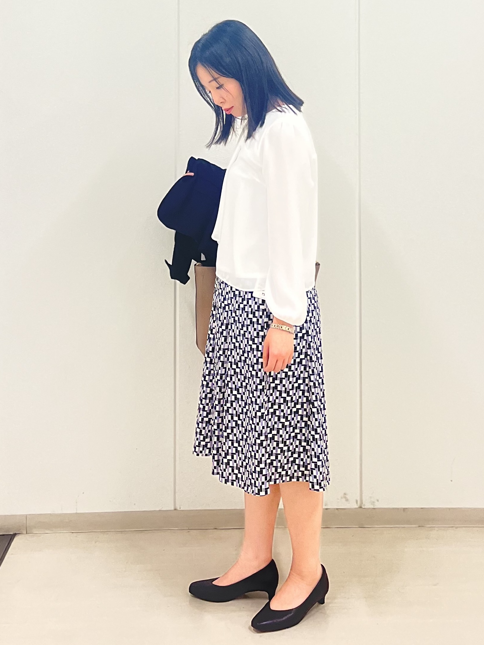 Rihoさんの「Reflect｜【SS-4Lサイズ／通勤／セレモニー】クルーネック シフォンブラウス」を使ったコーディネート