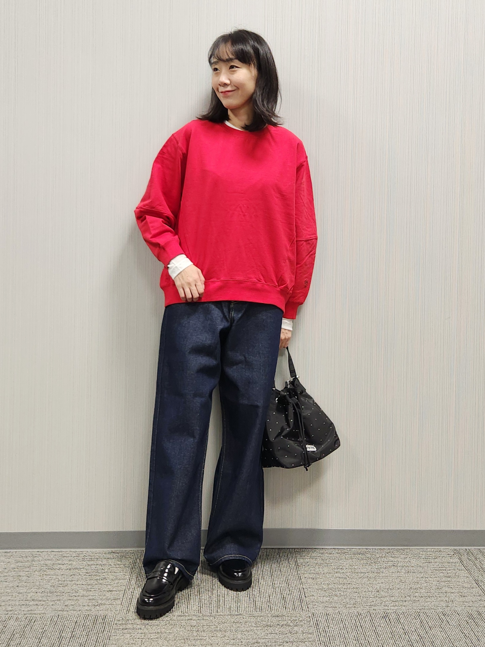 naraさんの「Dessin｜【洗える/6色展開】フォルムスリーブミニ裏毛 プルオーバー」を使ったコーディネート