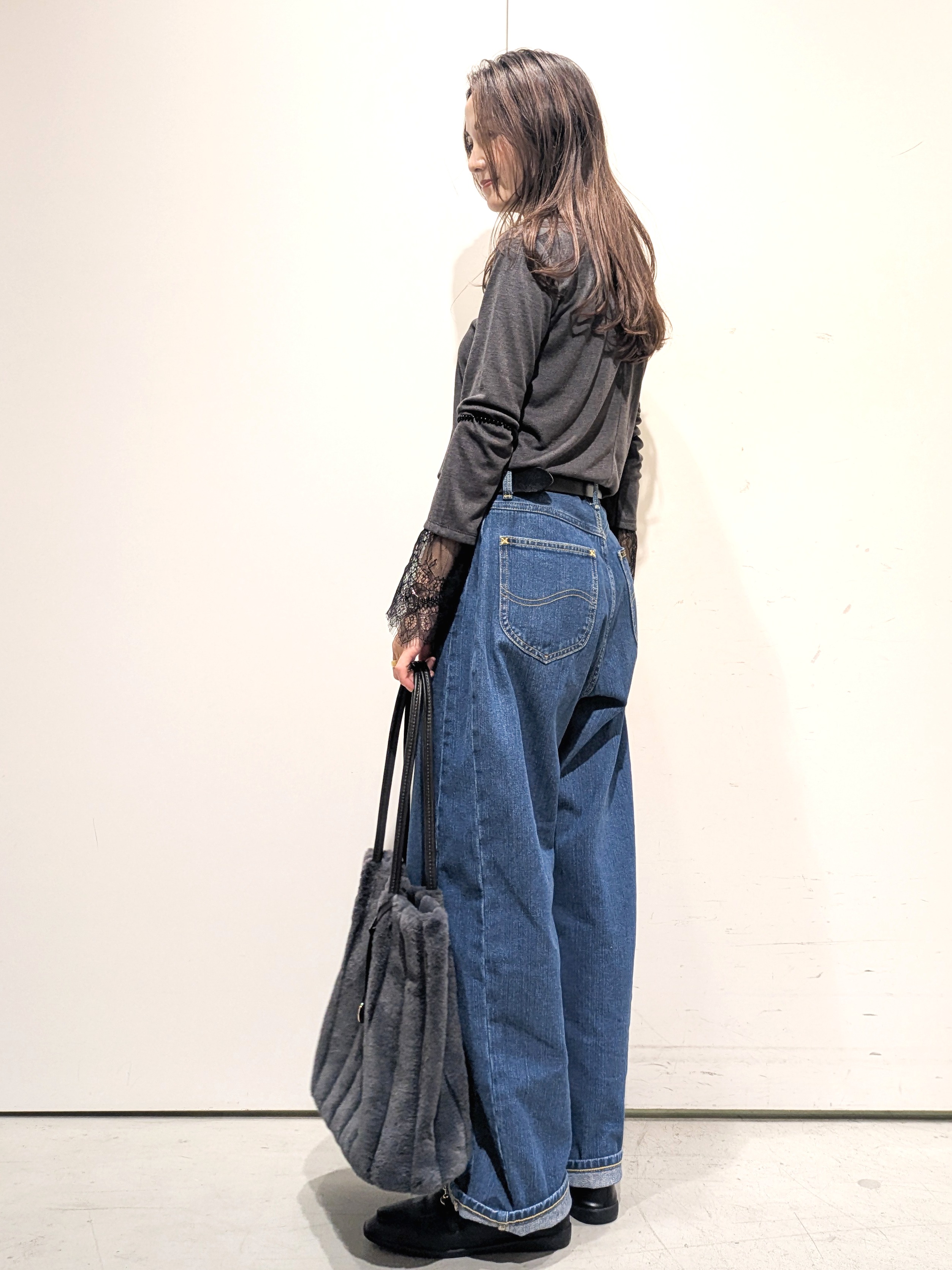 machiさんの「OPAQUE.CLIP｜袖口レース／ドットチュール切替トップス【洗濯機OK】」を使ったコーディネート