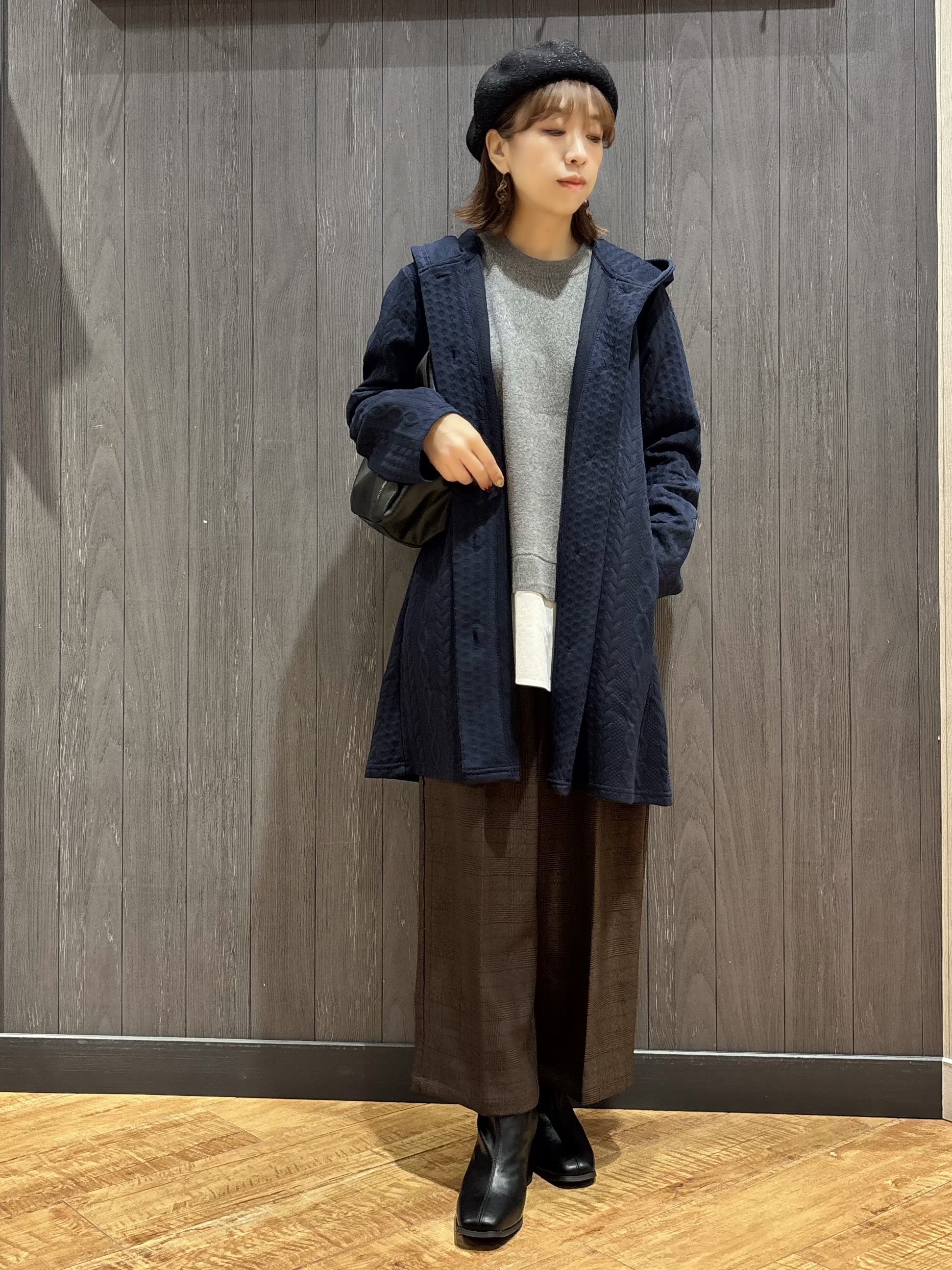 meiさんの「SHOO･LA･RUE｜【S-LL/ゆるシルエット】体型カバーしながらスマートに魅せる ラインジャカードコーディガン」を使ったコーディネート