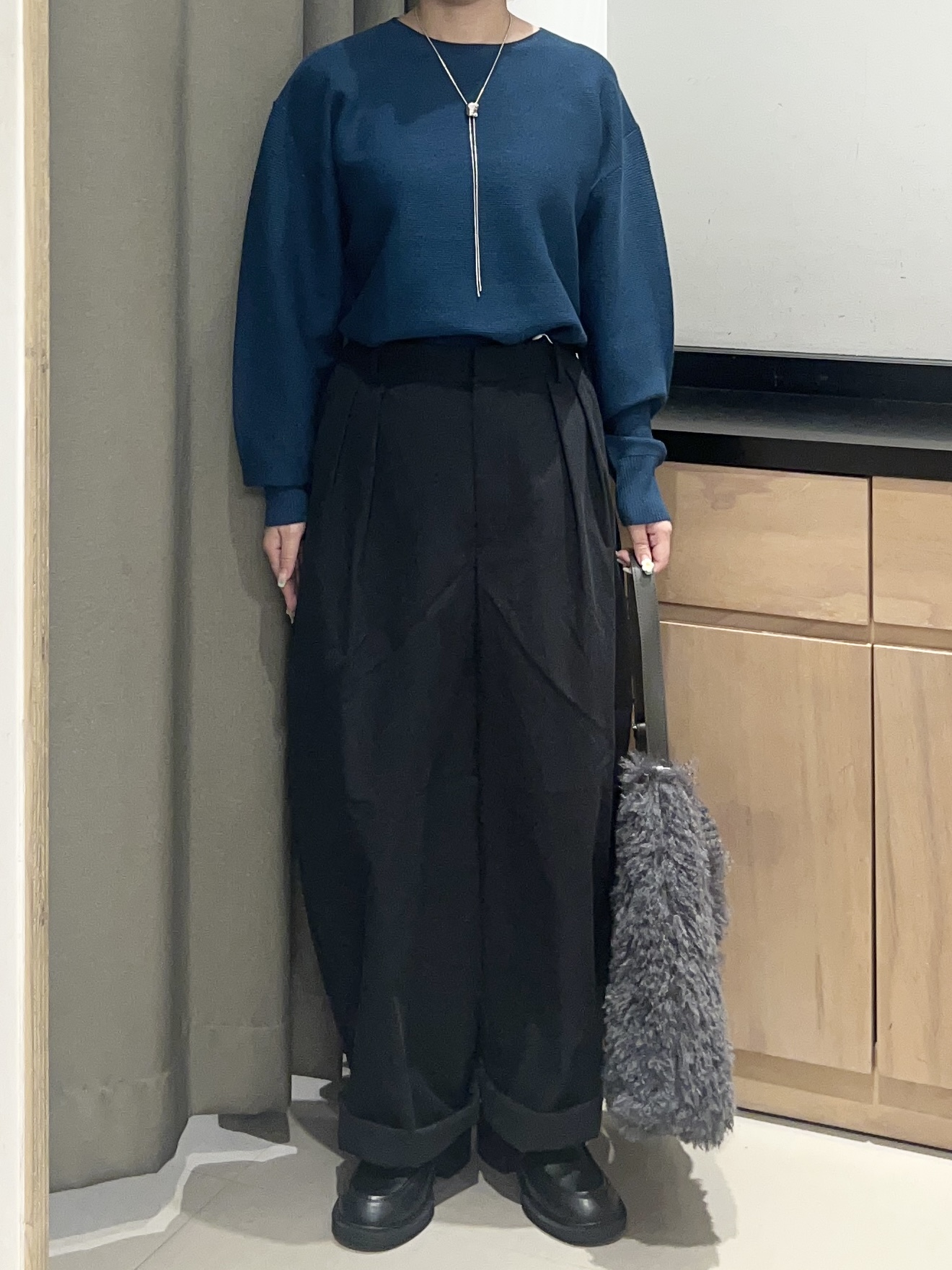 かのさんの「THE SHOP TK｜【毛玉防止/蓄熱/洗える】美映えガーターニット」を使ったコーディネート