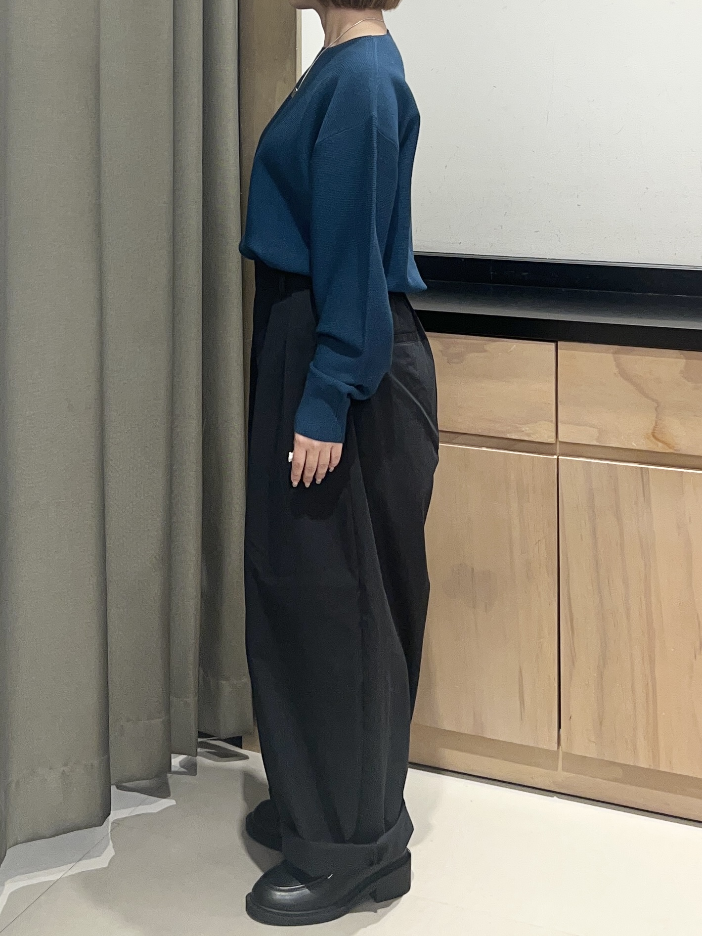かのさんの「THE SHOP TK｜【毛玉防止/蓄熱/洗える】美映えガーターニット」を使ったコーディネート
