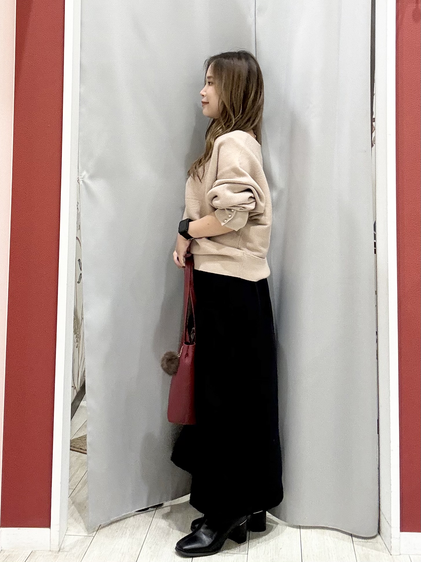shioさんの「SHOO･LA･RUE｜スクエアトゥ ストレッチショートブーツ」を使ったコーディネート