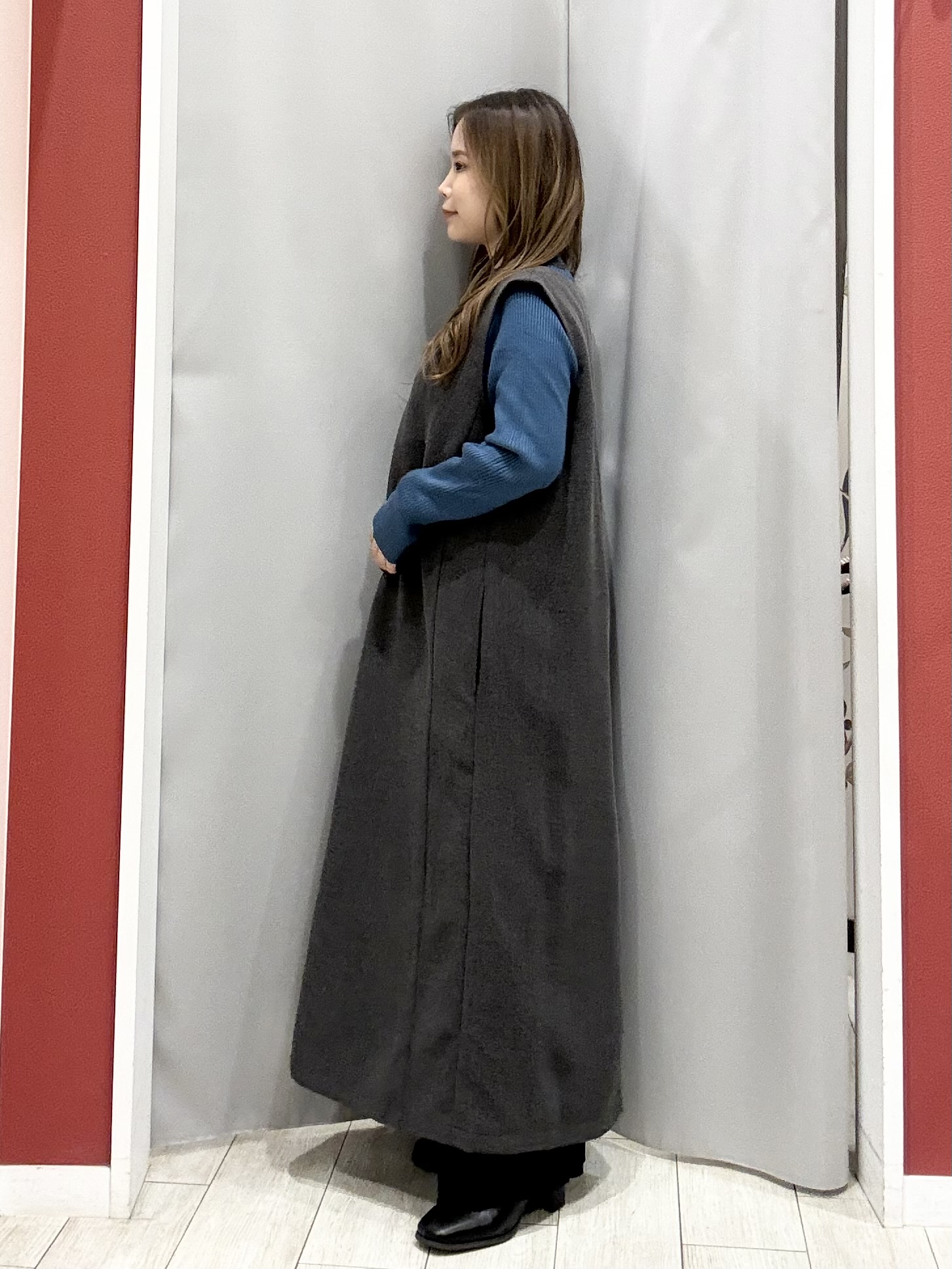 shioさんの「SHOO･LA･RUE｜【絶妙なゆるピタ/S-LL/洗濯機可】ちくちくしにくいリブハイネック やわらかニット」を使ったコーディネート