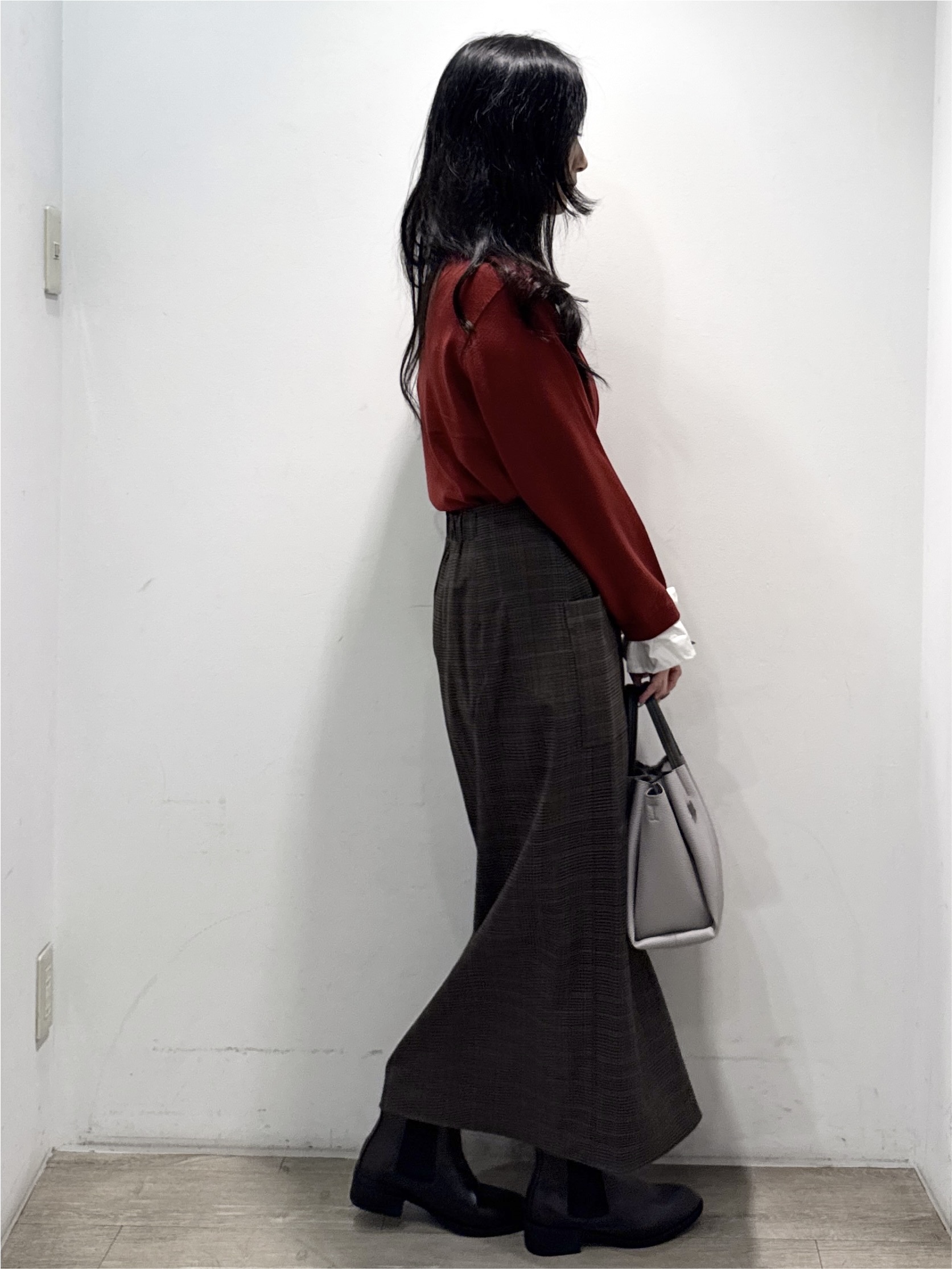 yuicciさんの「OPAQUE.CLIP｜シャツレイヤード風ポロニット【洗濯機OK】」を使ったコーディネート