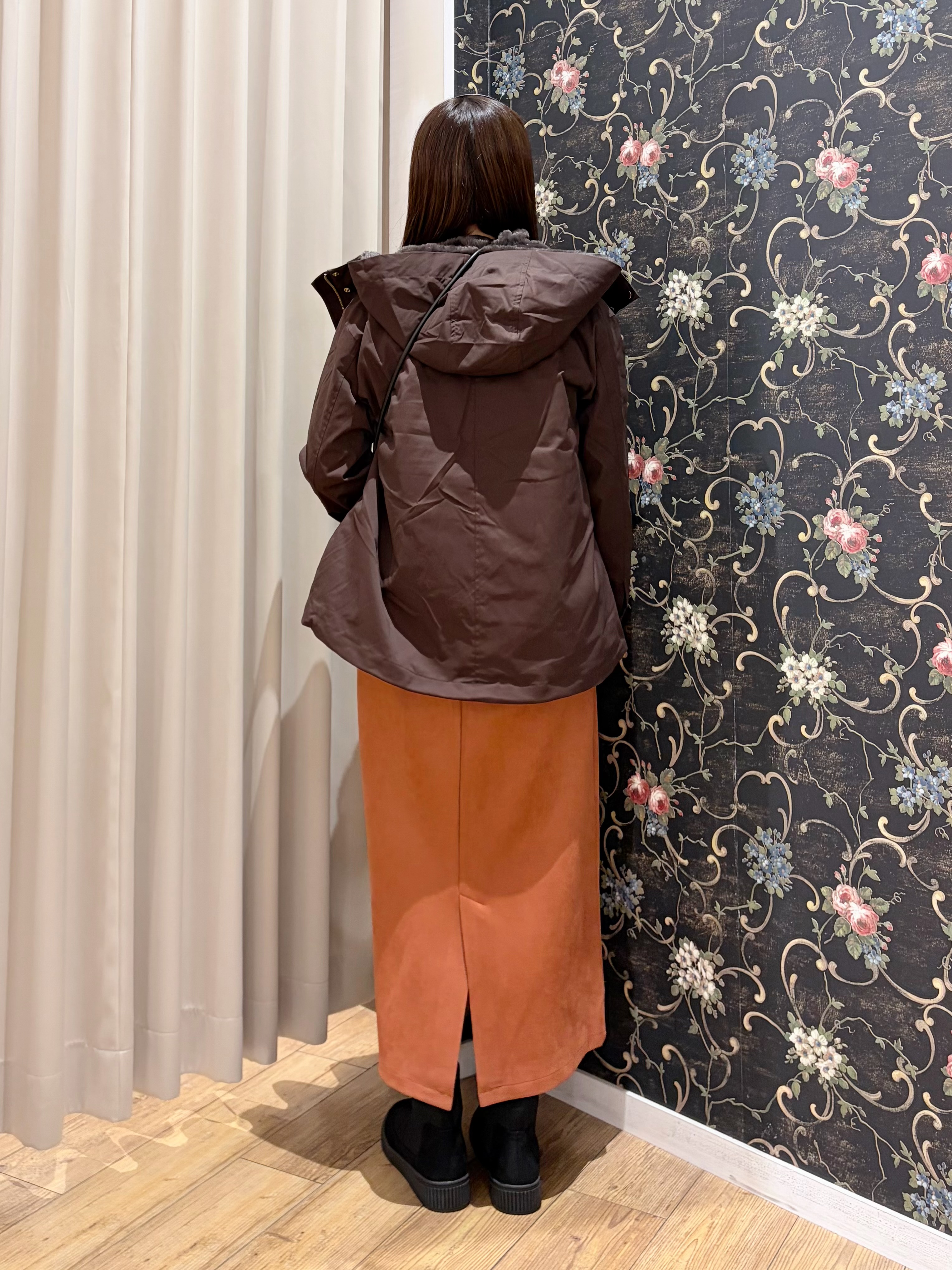 おうめさんの「SHOO･LA･RUE｜【洗濯機可/撥水/マルチWAY】ファーライナー付き 毎日欲張りマンパ」を使ったコーディネート