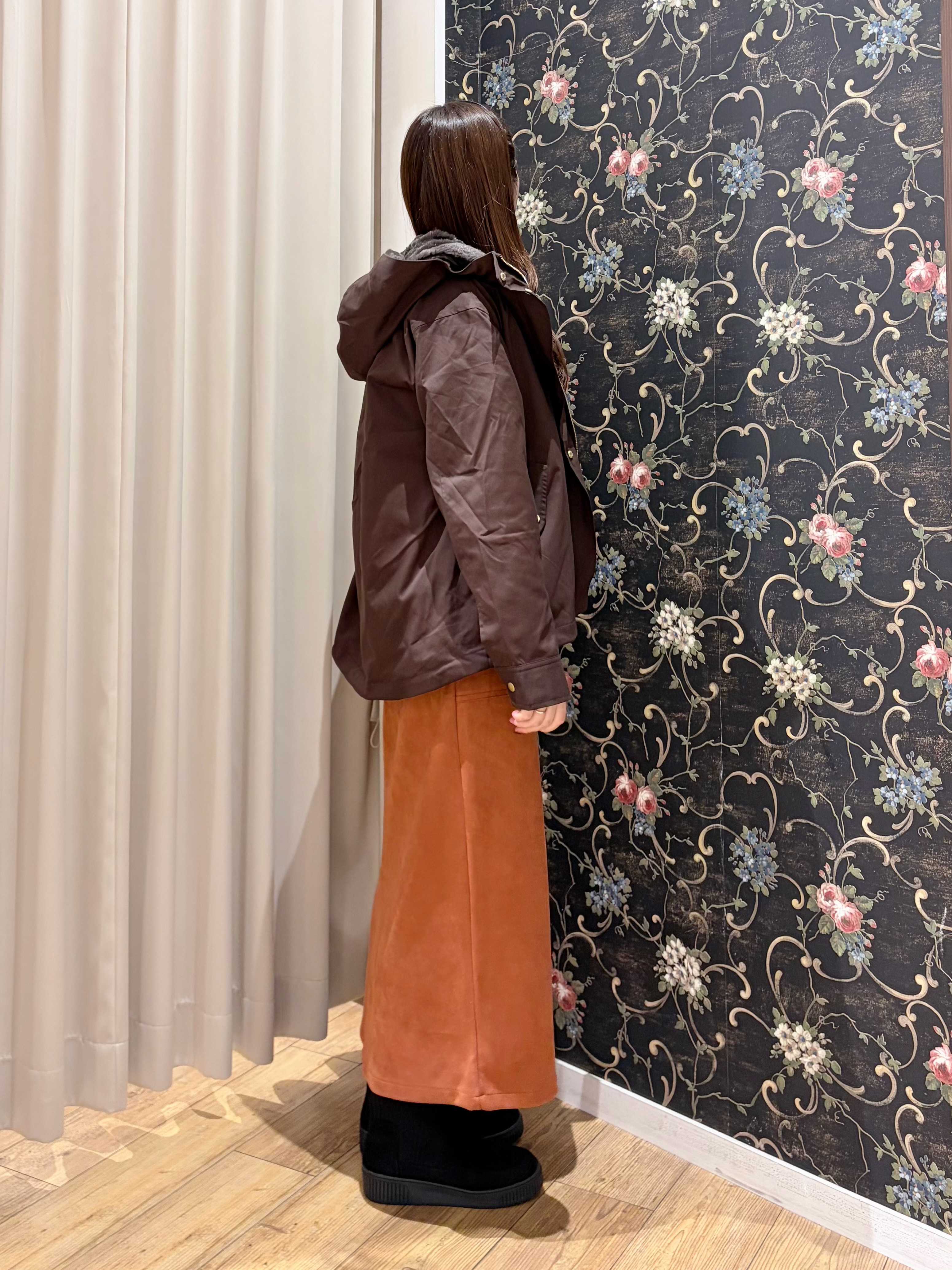 おうめさんの「SHOO･LA･RUE｜【洗濯機可/撥水/マルチWAY】ファーライナー付き 毎日欲張りマンパ」を使ったコーディネート