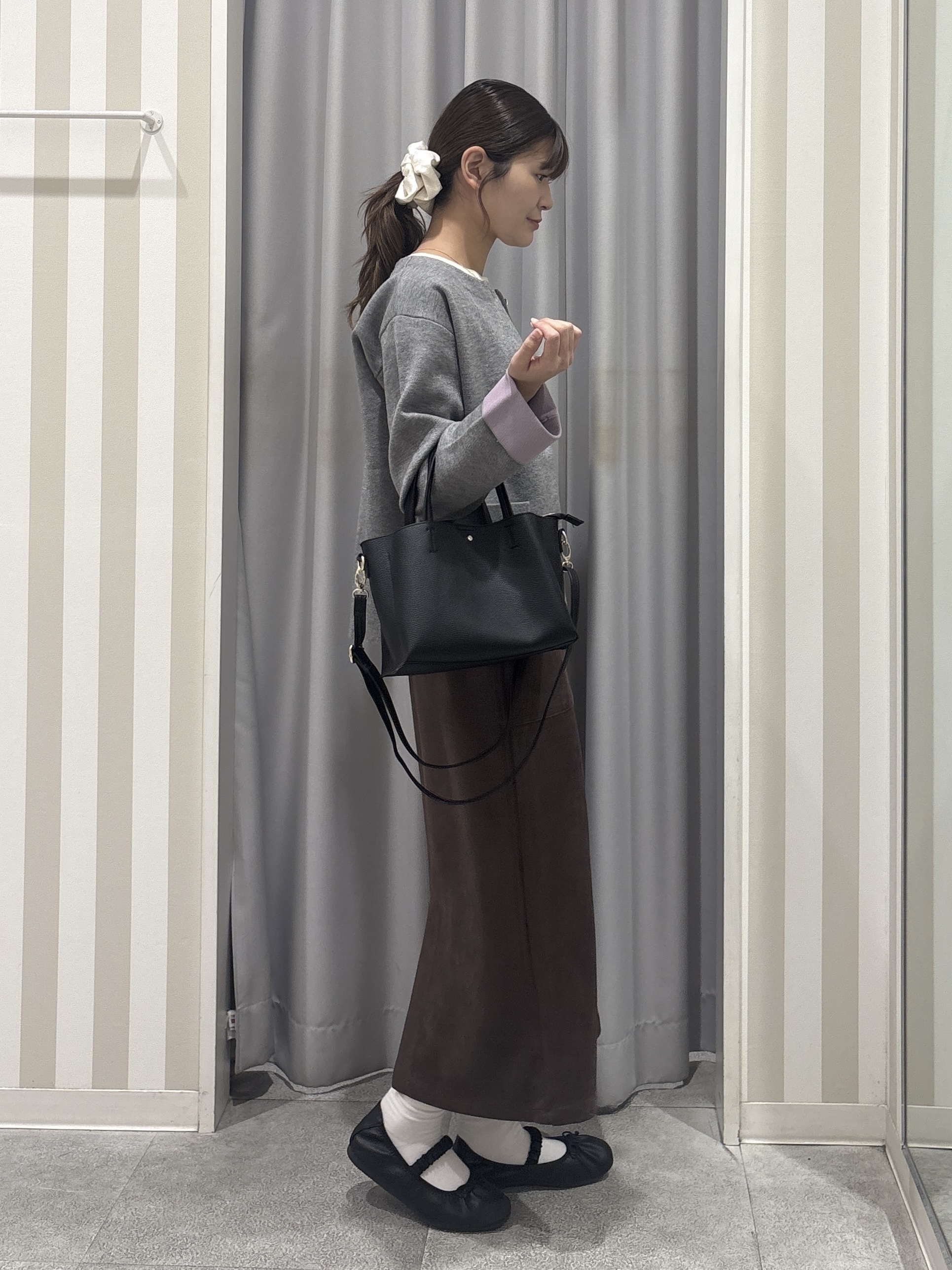Rikaさんの「SHOO･LA･RUE｜【S-LL/洗濯機可/静電気防止】もちもち配色ダブルフェイスカーディガン」を使ったコーディネート