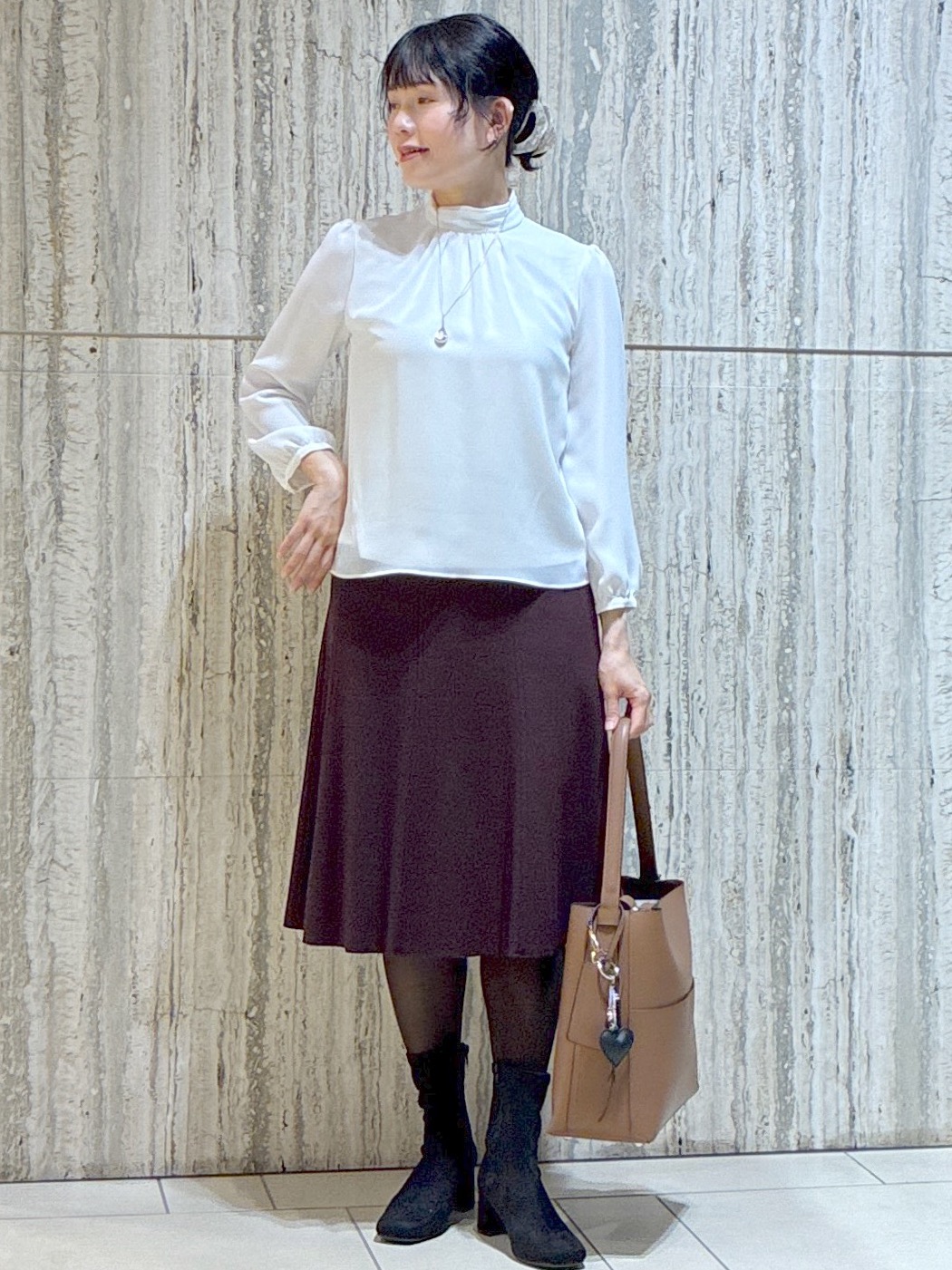  beni_gingerさんの「Reflect｜【SS-4Lサイズ／通勤／セレモニー】プチハイネック シフォンブラウス」を使ったコーディネート
